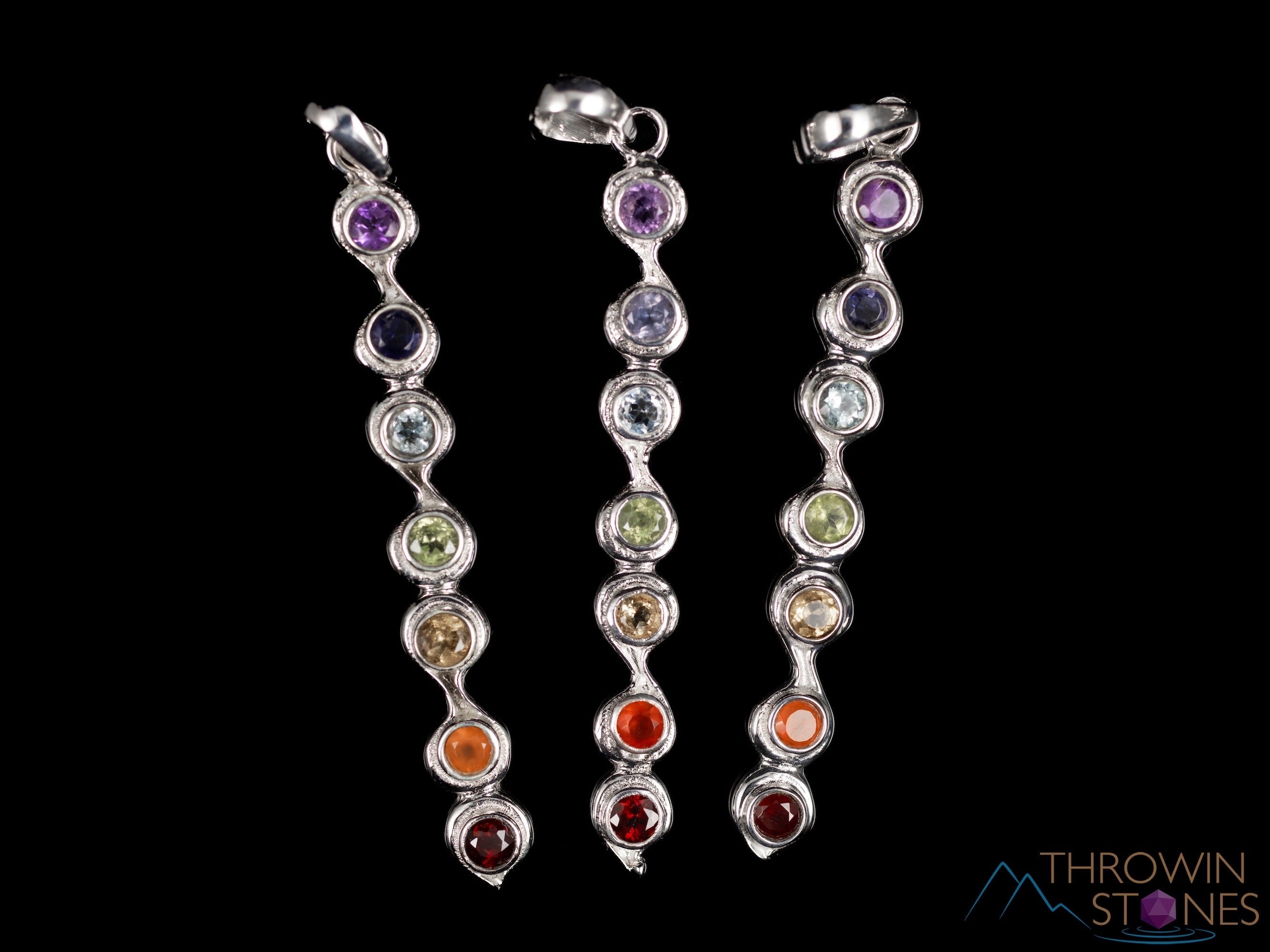 CHAKRA Crystal Pendant Necklace for Women - 925 Sterling Silver Spiritual Jewelry, Healing Stone Pendant with 7 Chakras | Perfect for Meditation, Yoga & Energy Balancing