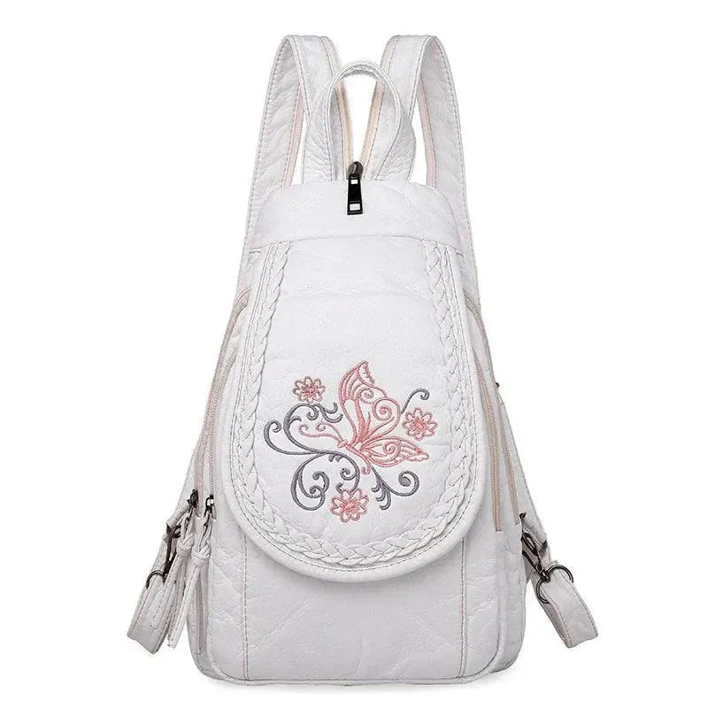 Soft Washed Leather Women's Backpack - Stylish & Durable Vegan Leather Purse for Work, Travel & College - Perfect Laptop Bag for Professionals & Students