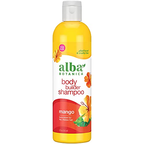 Alba Botanica Body Builder Shampoo for Thick & Voluminous Hair - Mango Scented, 12 Oz - Perfect for Daily Use & Salon-Quality Results at Home