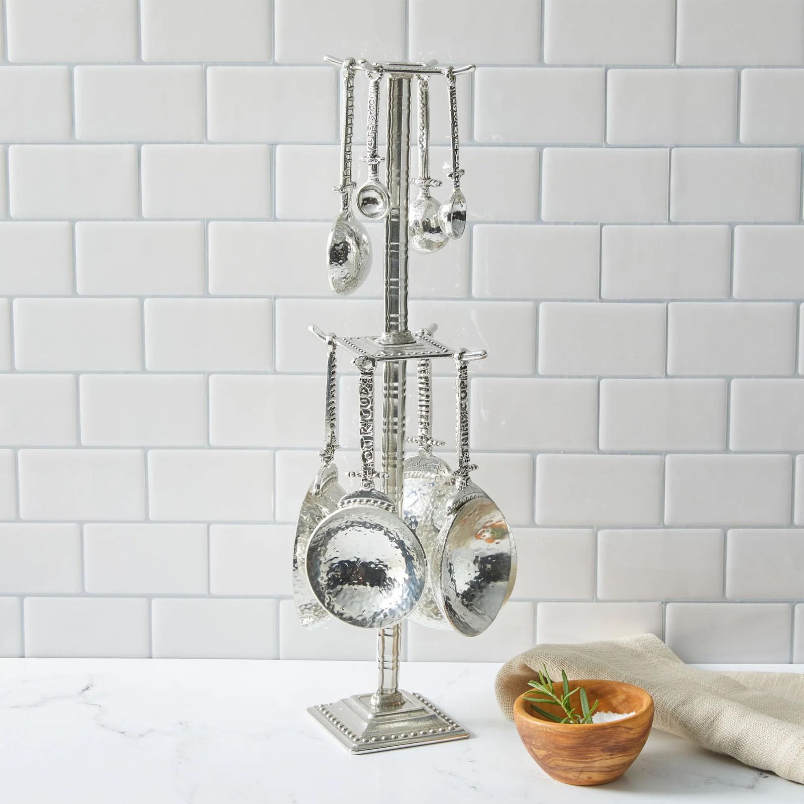 Crosby & Taylor Celtic Pewter Measuring Cups and Spoons Set - 18-Piece Kitchen Measuring Tools for Baking & Cooking | Perfect Gift for Home Chefs & Celtic Lovers