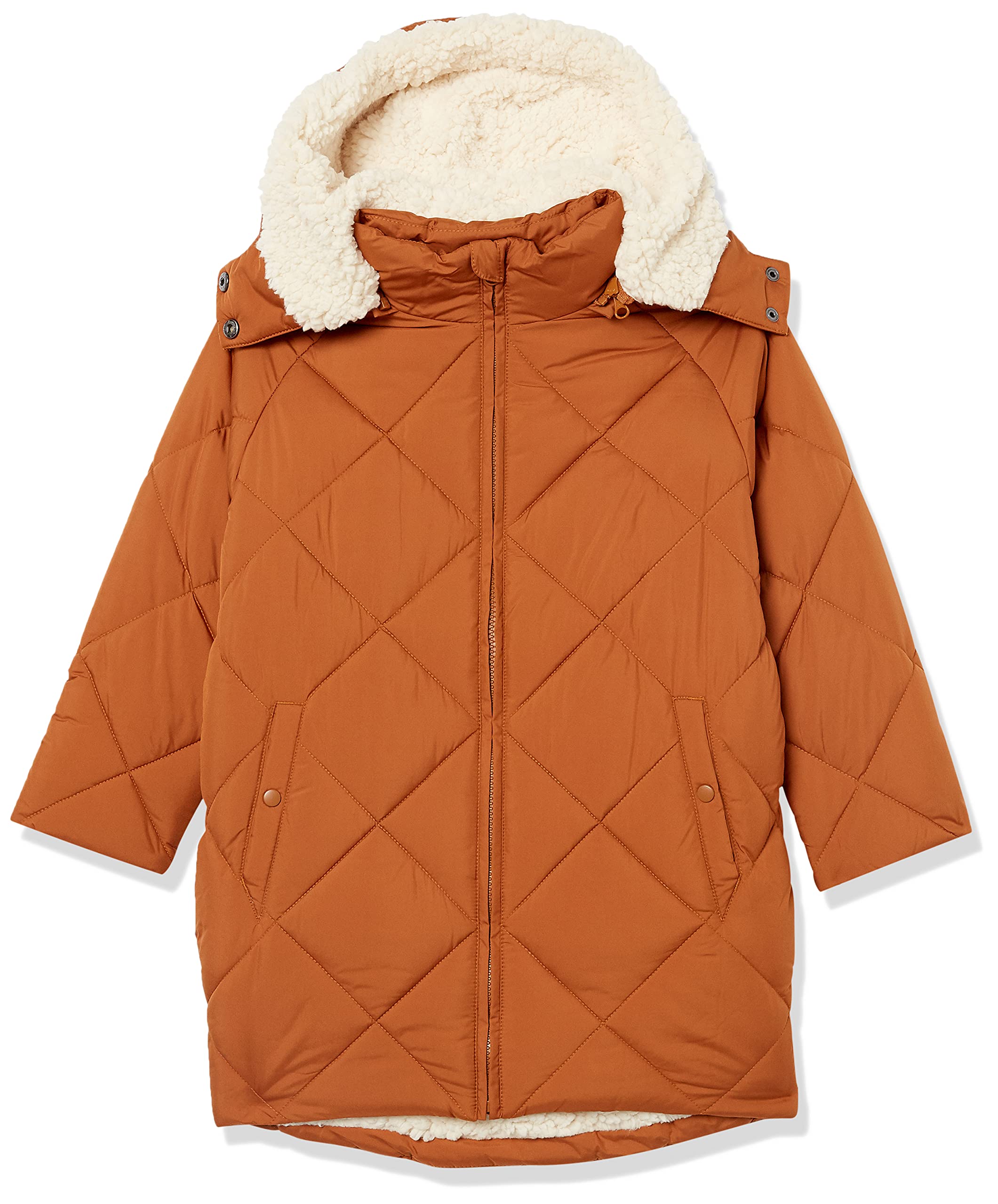 Amazon Essentials Girls' Long Quilted Cocoon Puffer Coat - Winter Warm Jacket for Kids, Water-Resistant Outerwear with Hood | Perfect for School, Snow Play & Outdoor Activities