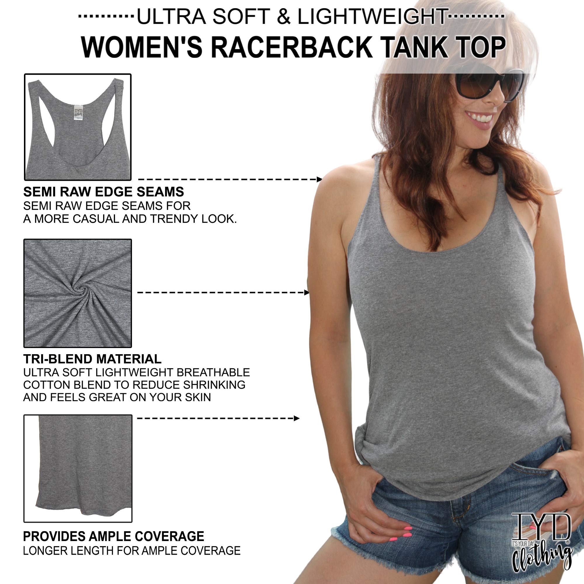Rose Gold Bridal Party Tri-Blend Racerback Tank Top for Women - Soft & Comfortable Bridesmaid Gift for Weddings, Bachelorette Parties & Girls' Night Out