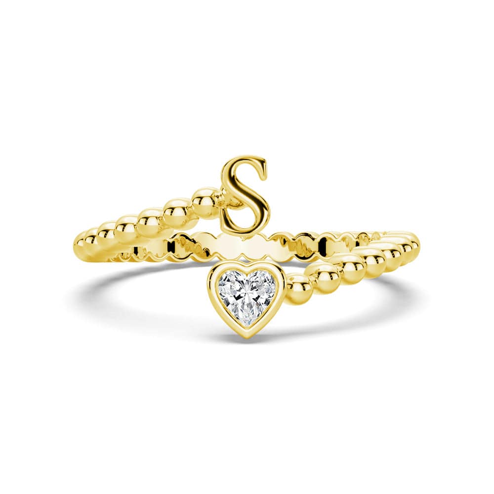 Lab Grown Diamond Personalized Initial Promise Ring for Women - Custom Engraved 14K Gold/White Gold Name Letter Ring - Perfect for Anniversaries, Engagements & Special Occasions