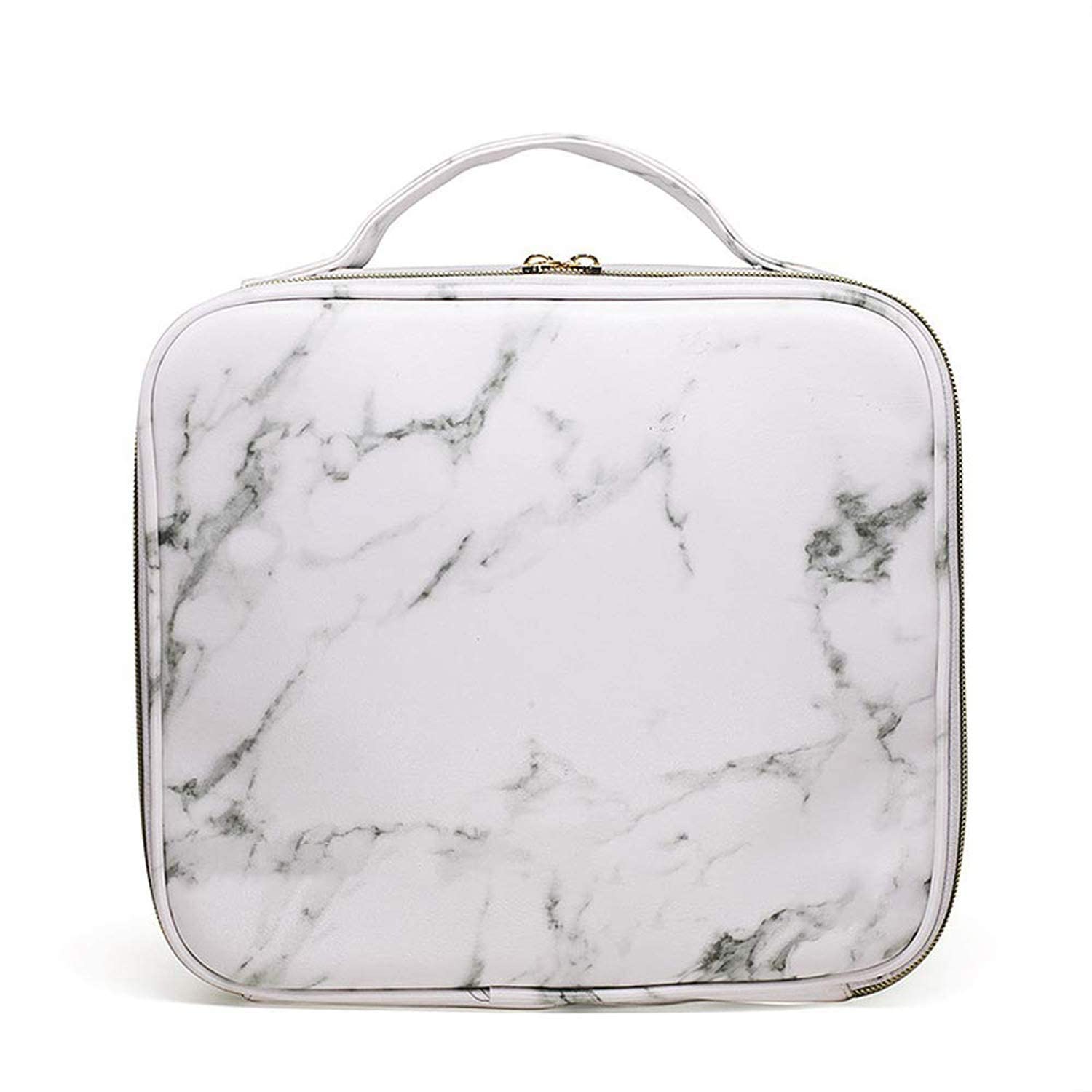 Doliva Professional Nylon Cosmetic Makeup Organizer Bag - Waterproof Travel Toiletry Case with Adjustable Compartments & PVC Zipper | Perfect for Makeup Storage, Travel Essentials, and Vanity Organization