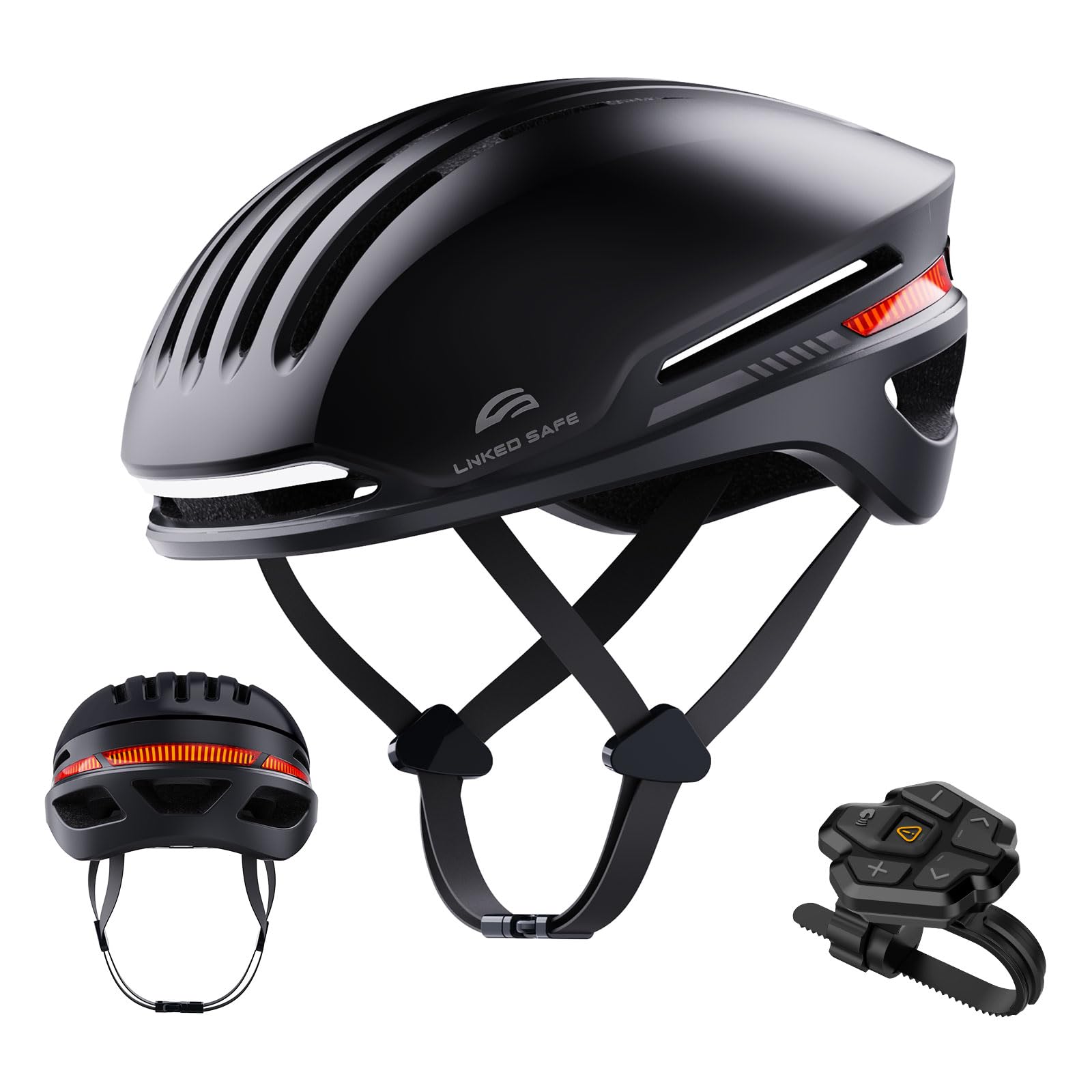 Smart Bike Helmet with Bluetooth & Built-in Speakers for Adults - Auto Brake Blinker, LED Turn Signals & Remote Control - Perfect for Commuting, Cycling & Outdoor Adventures