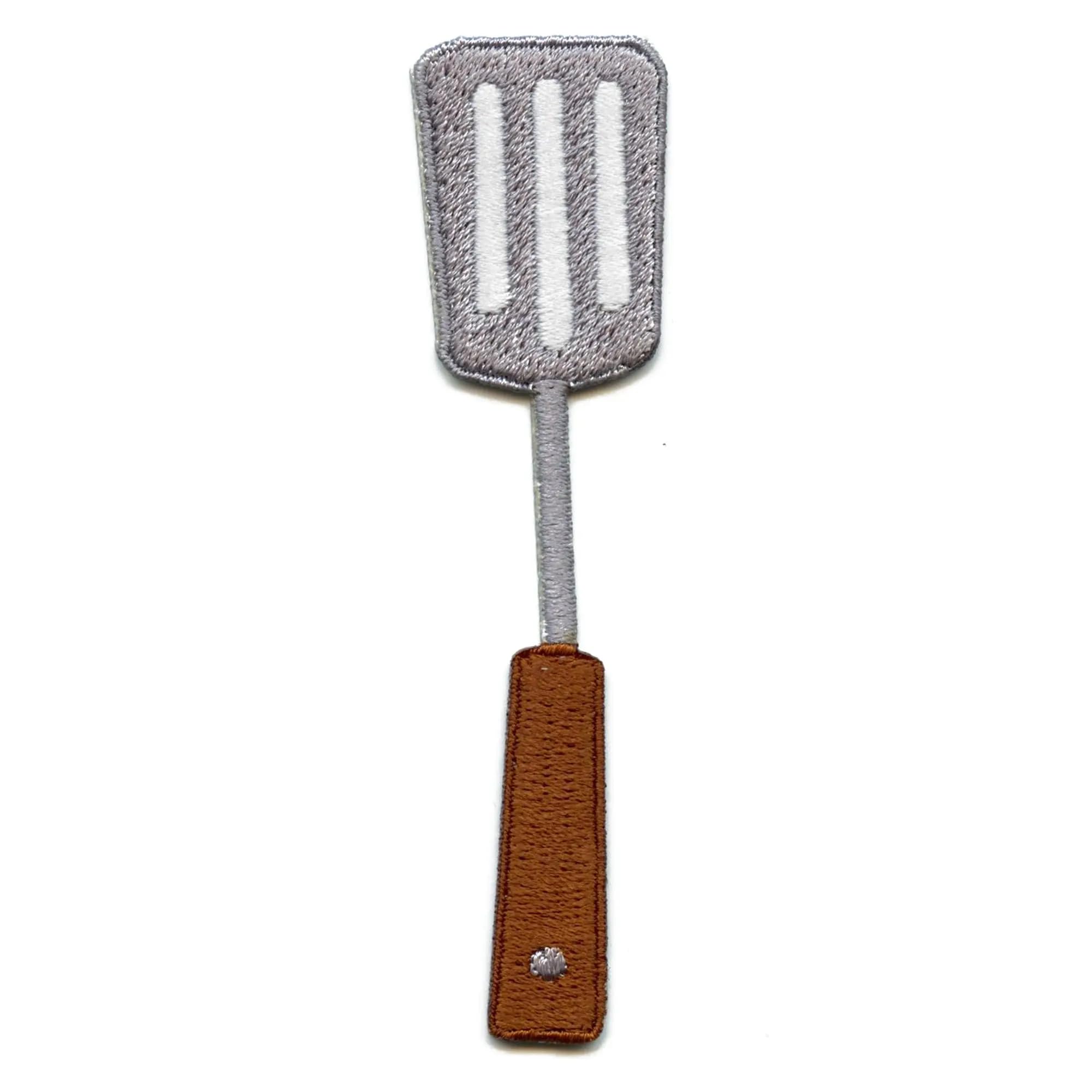 Premium BBQ Spatula Utensil with Embroidered Iron-On Patch - Perfect for Grilling, Outdoor Cooking & DIY Crafts