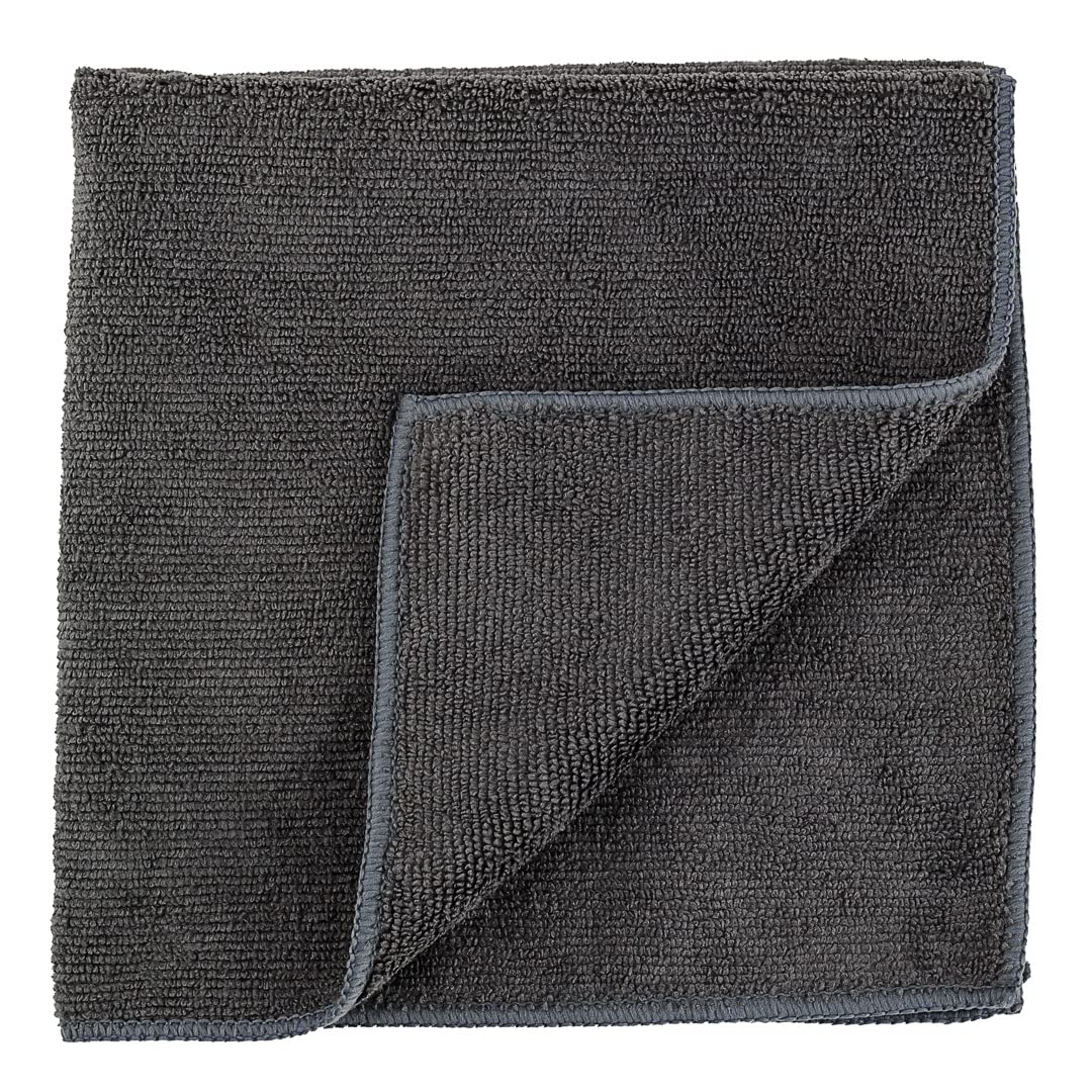 Restaurantware Clean Tek Professional 16x16 Inch Microfiber Cleaning Cloths - 100 Lint-Free, Highly Absorbent, Non-Abrasive Gray Towels for Kitchen, Restaurant, and Home Use - Reusable Multi-Purpose Cleaning Rags for Countertops, Glass, and Stainless Steel