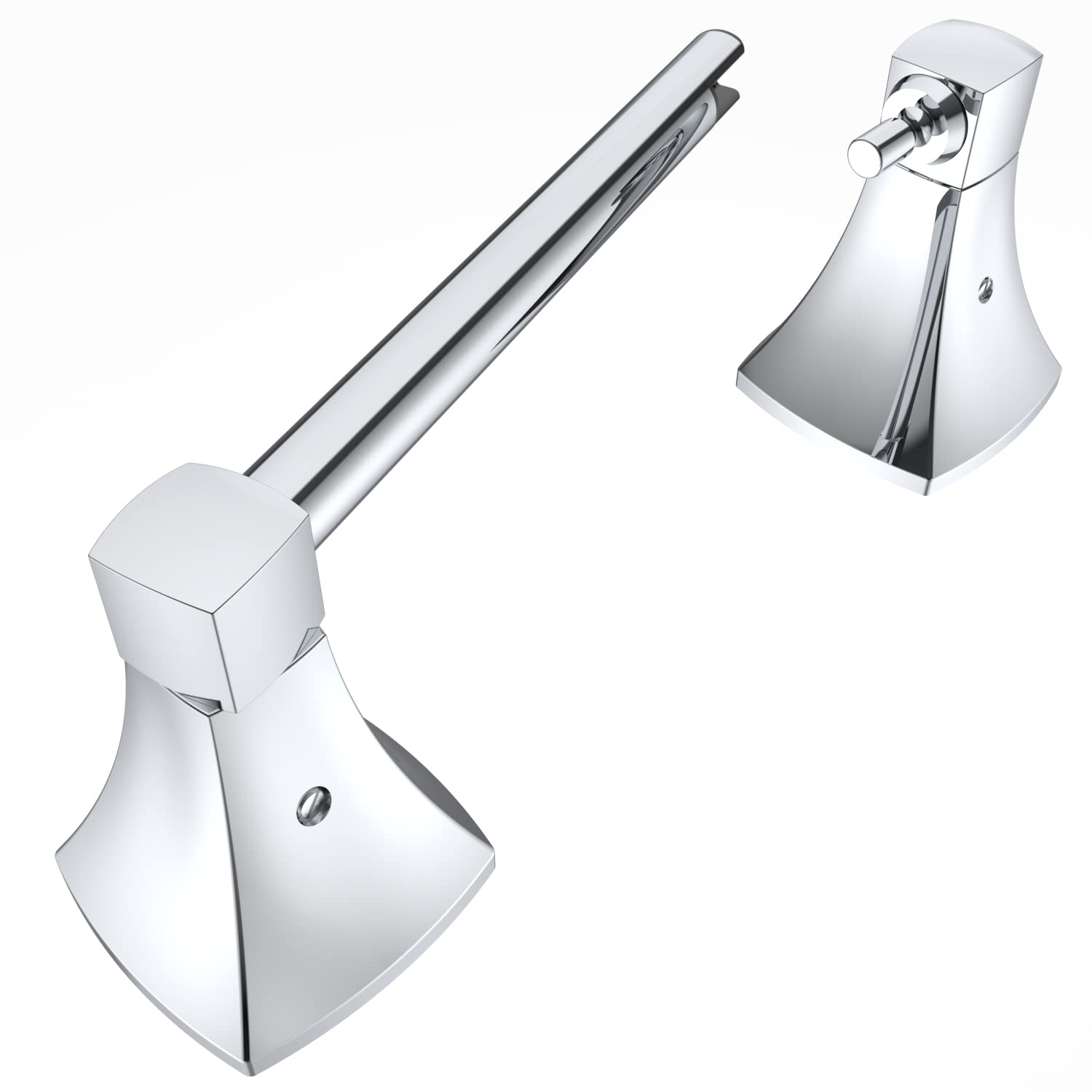 Polished Chrome Toilet Paper Holder - Stainless Steel & Zinc Allay Wall Mounted Bathroom Tissue Roll Holder with Double Post Pivoting Design | Perfect for Modern Bathrooms, Powder Rooms & Guest Washrooms