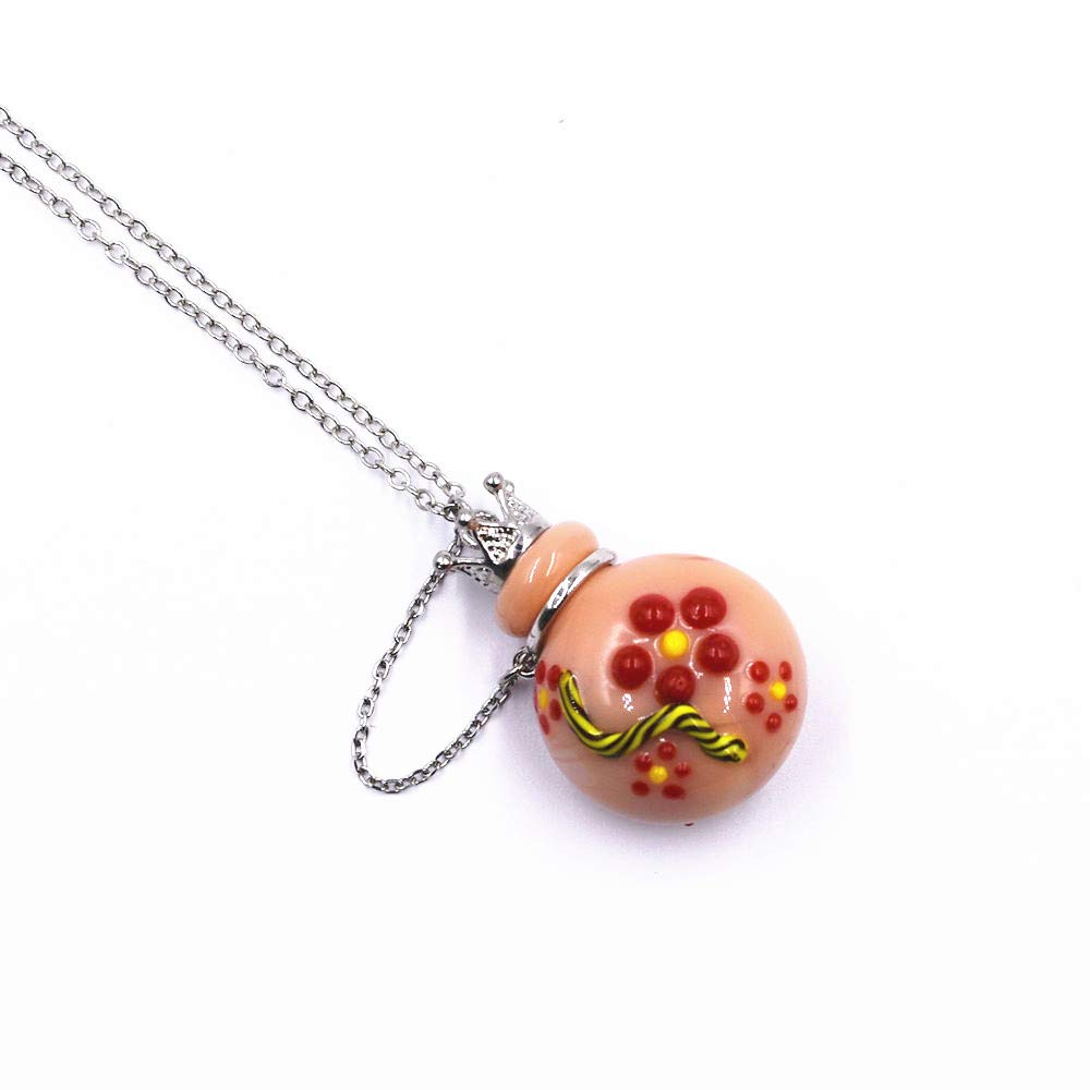 Aromatherapy Perfume Bottle Necklace - Ceramic Pendant with 60cm Stainless Steel Chain for Essential Oils | Perfect for Yoga, Meditation & Stress Relief