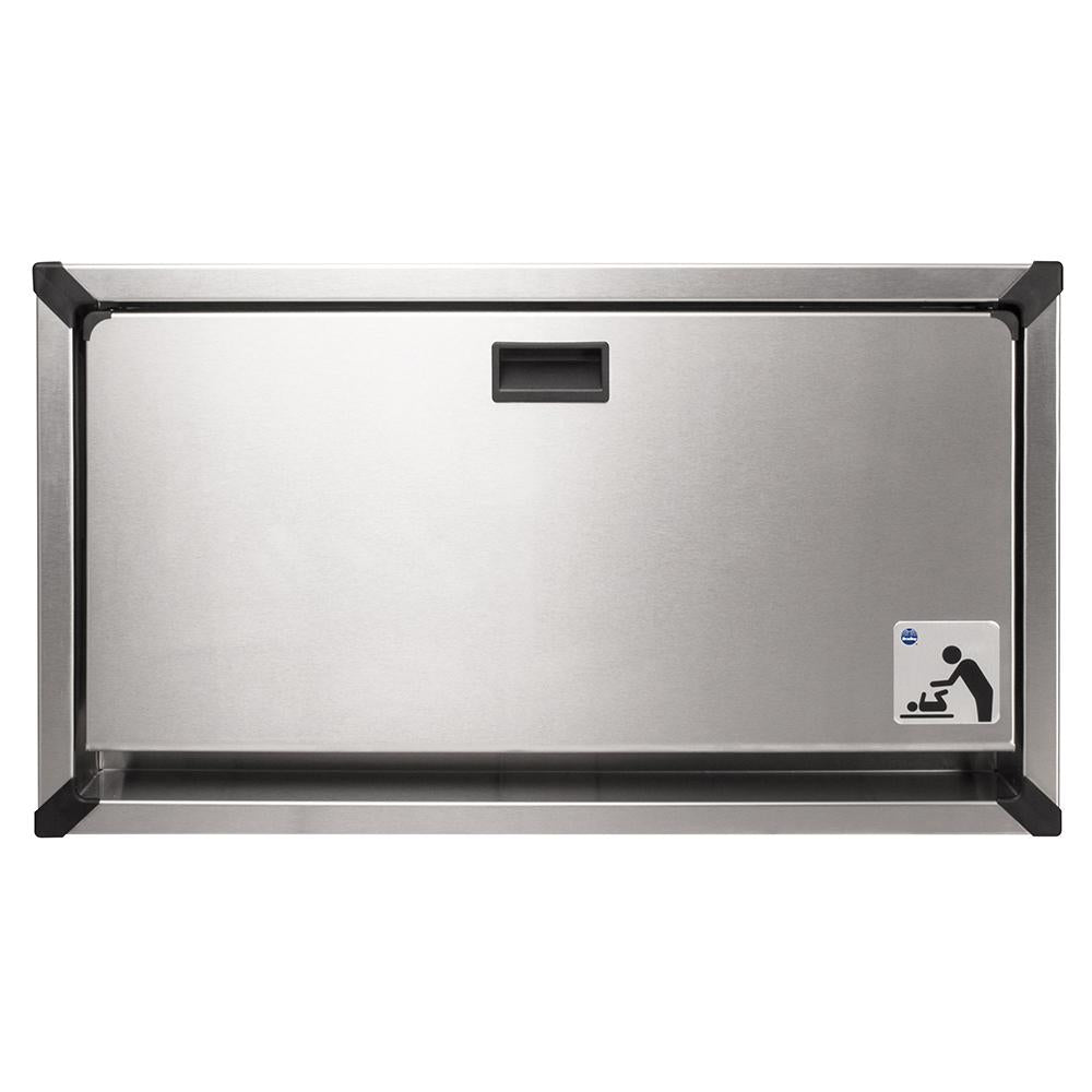 Bradley 962 000 Bradex Stainless Steel Recessed Baby Changing Station - Horizontal Wall Mount for Nursery, Daycare & Public Restrooms
