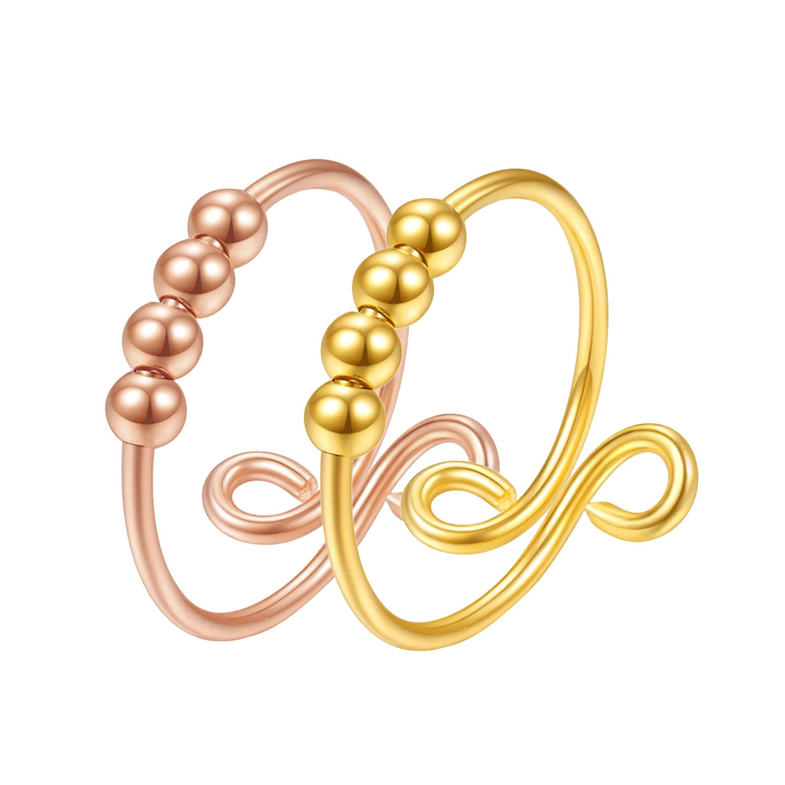 Anti-Anxiety Spiral Adjustable Finger Ring for Women - Stress Relief & Calming Jewelry for Anxiety, OCD, and Focus - Perfect for Work, Meditation, and Daily Wear