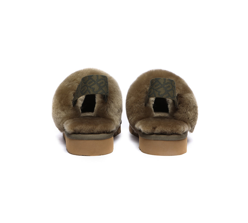 EVERAU® Women's 2-Way UGG Slippers with Removable Strap - Soft Sheepskin & Wool Slingback Corduroy House Shoes for Cozy Indoor & Outdoor Wear