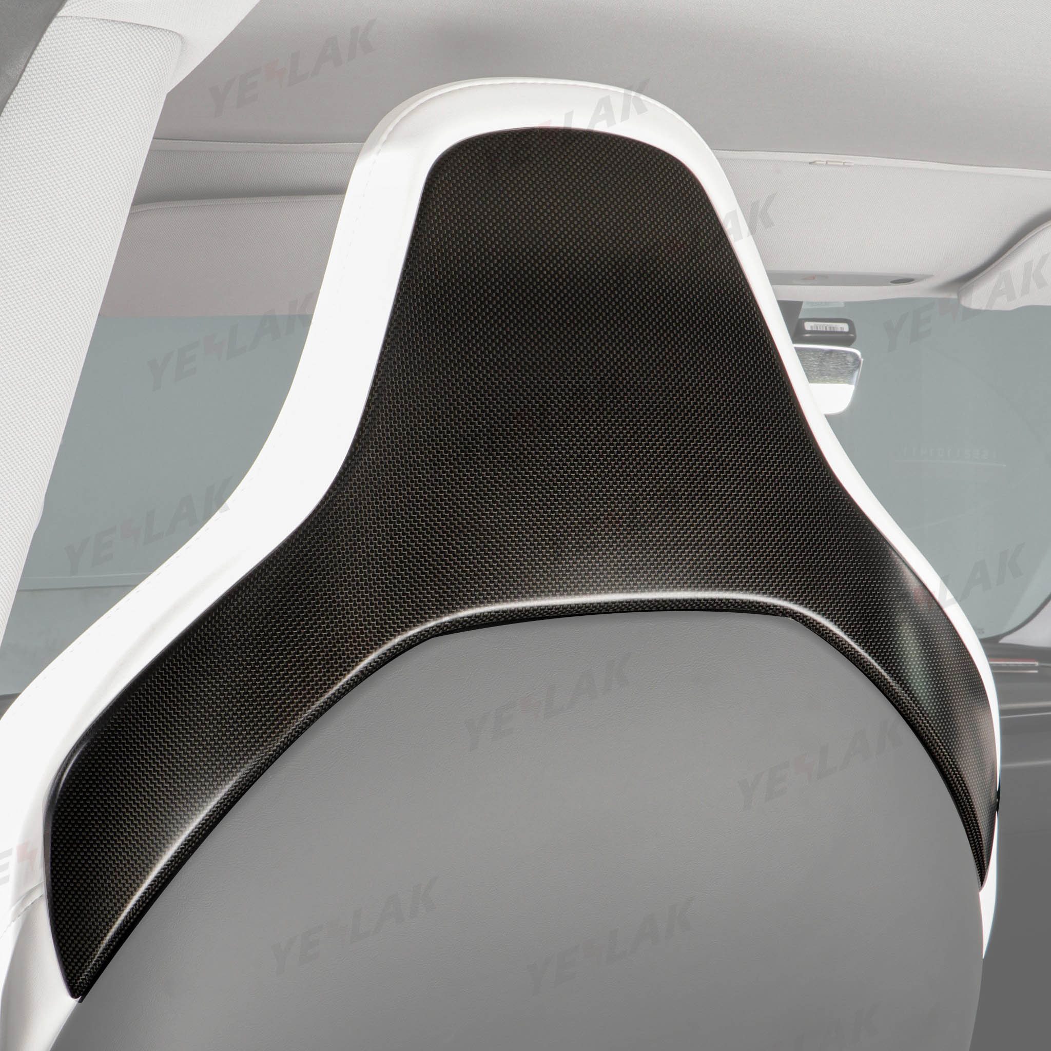 Premium Real Carbon Fiber Seat Back Covers for Tesla Model 3 Performance 2024+ (Plain Weave) - Lightweight & Durable Interior Upgrade for Enhanced Style & Protection