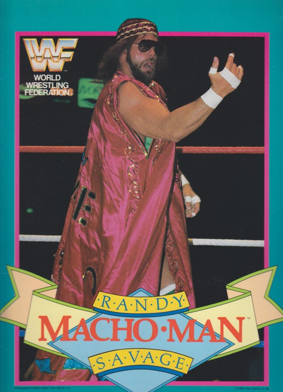 Vintage 1985 WWF Macho Man Randy Savage Collectible School Folder - Wrestling Memorabilia for Fans, Students & Back to School Supplies