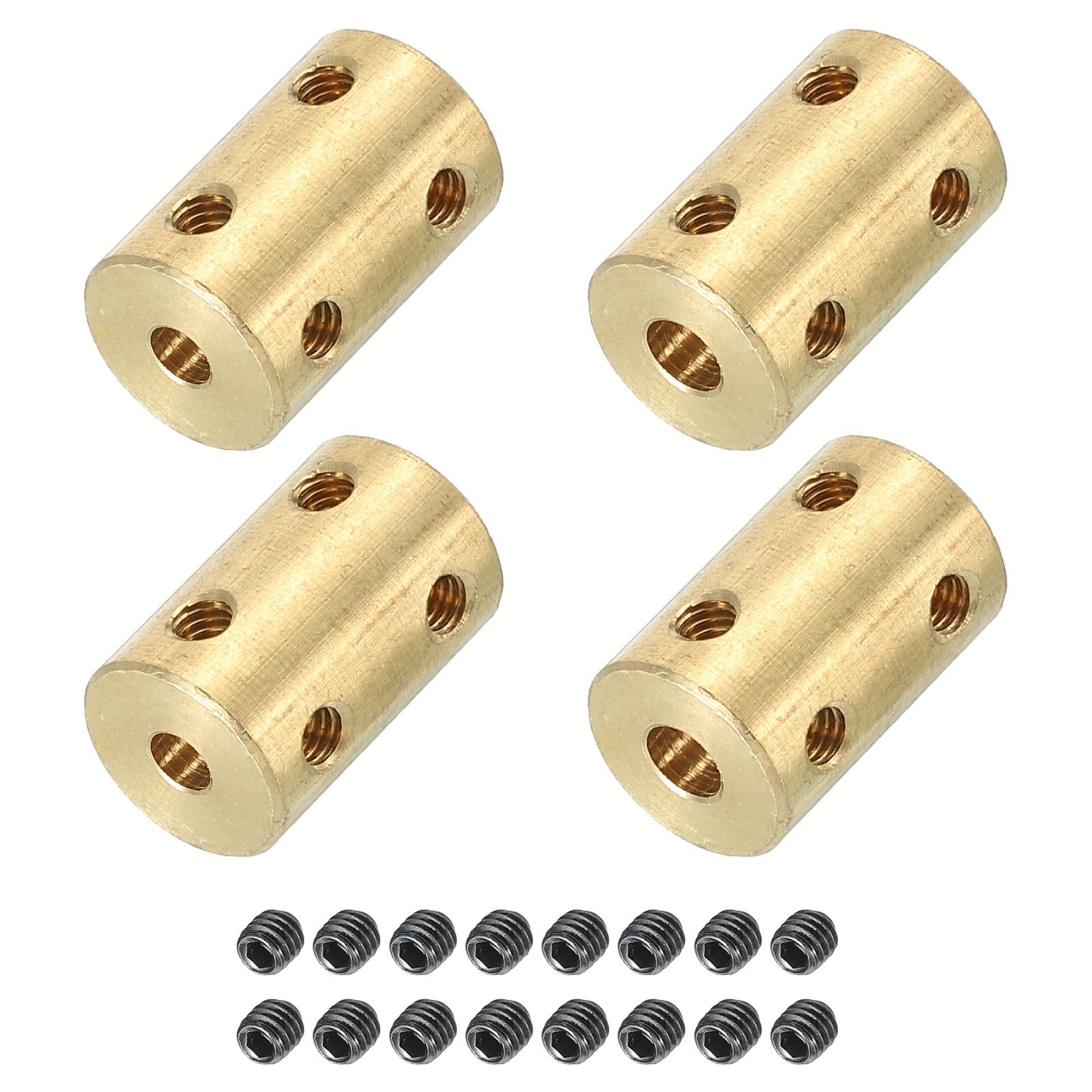 PATIKIL 3.17mm to 3.17mm Bore Rigid Shaft Coupler Connector - L22 x D14mm Motor Shaft Joint with Screws for 3D Printers (4-Pack) - Perfect for CNC Machines, Robotics, and DIY Projects