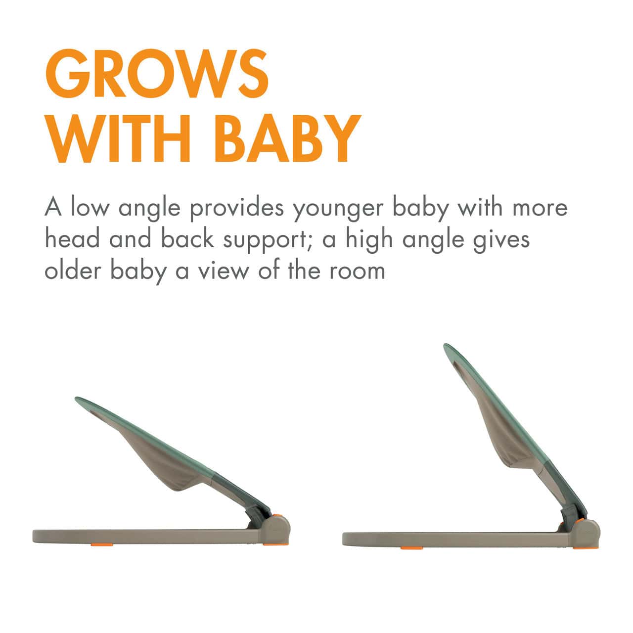 Tomy Boon Slant Bouncer - Baby Bouncer Seat with Adjustable Recline for Newborns & Infants - Perfect for Playtime, Napping & Soothing at Home or Travel