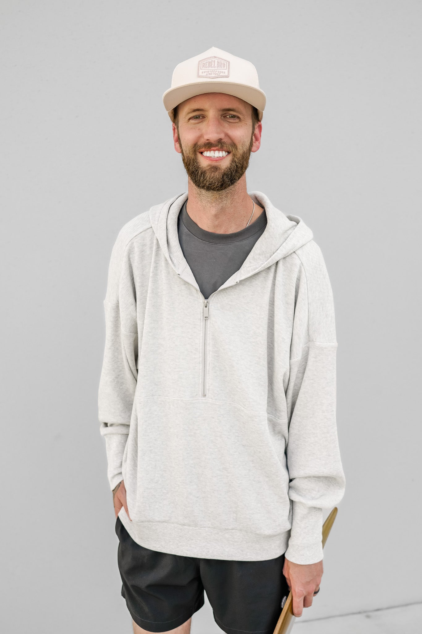**Soft & Cozy Adult Waffle Hoodie - Light Heather Grey | Perfect for Lounge Wear, Casual Outfits & Cool Weather**