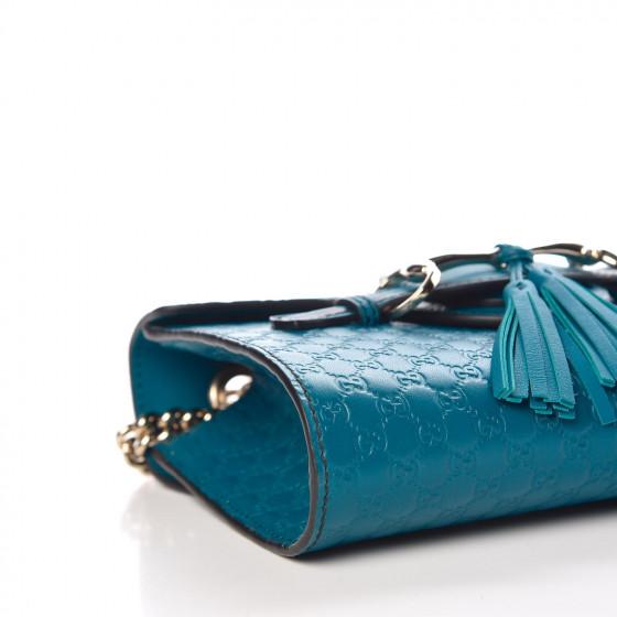 Gucci Emily Mini Micro Guccissima Leather Crossbody Bag in Blue - Perfect for Evening Out & Date Night