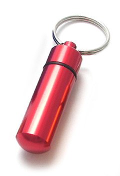 Economy Key Ring Pill Box (Red) - Compact Portable Medicine Organizer for Travel, Gym & Daily Use
