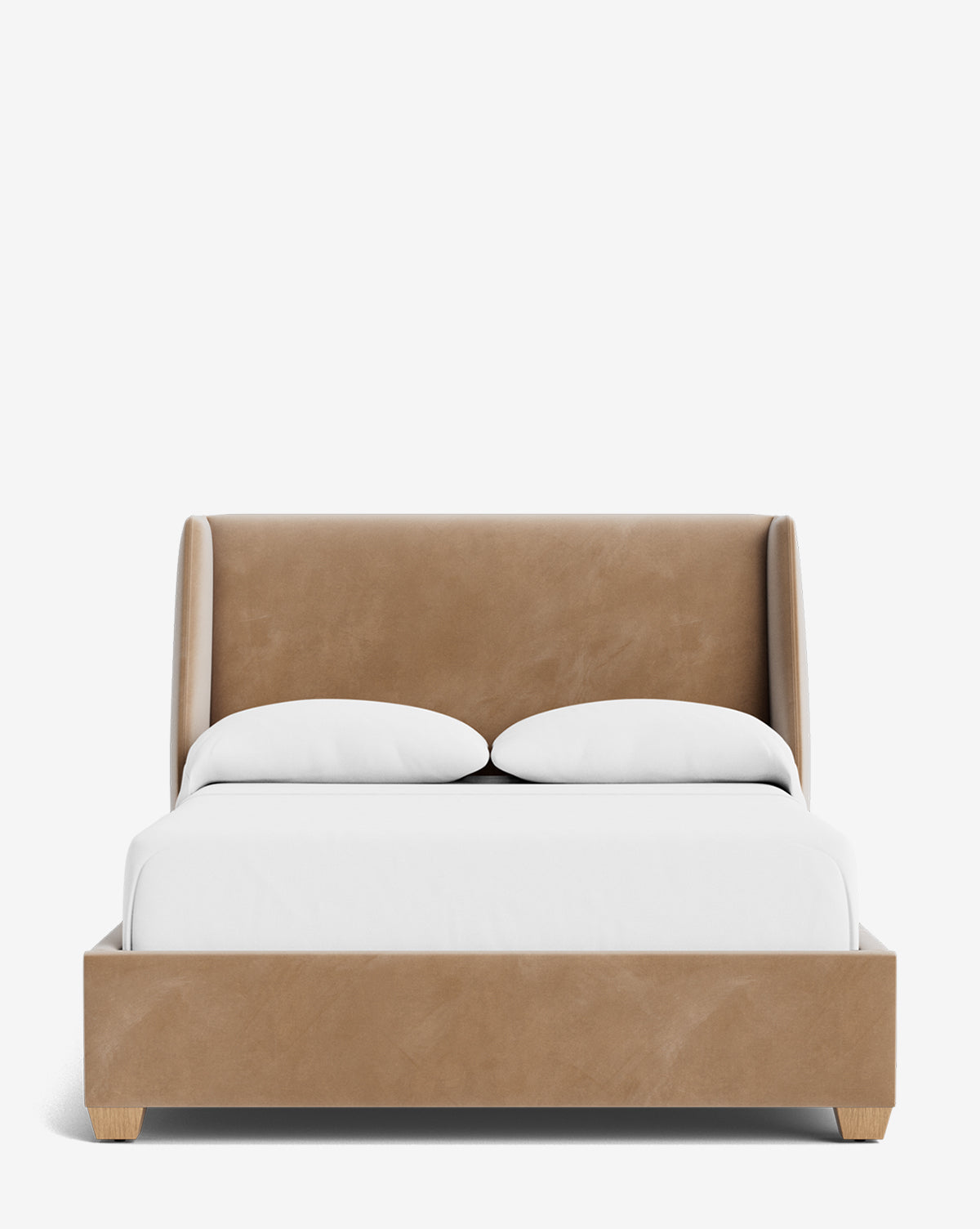 Walt Bed Low Headboard - Modern Minimalist Bed Frame for Small Spaces - Perfect for Apartments, Dorms & Guest Rooms