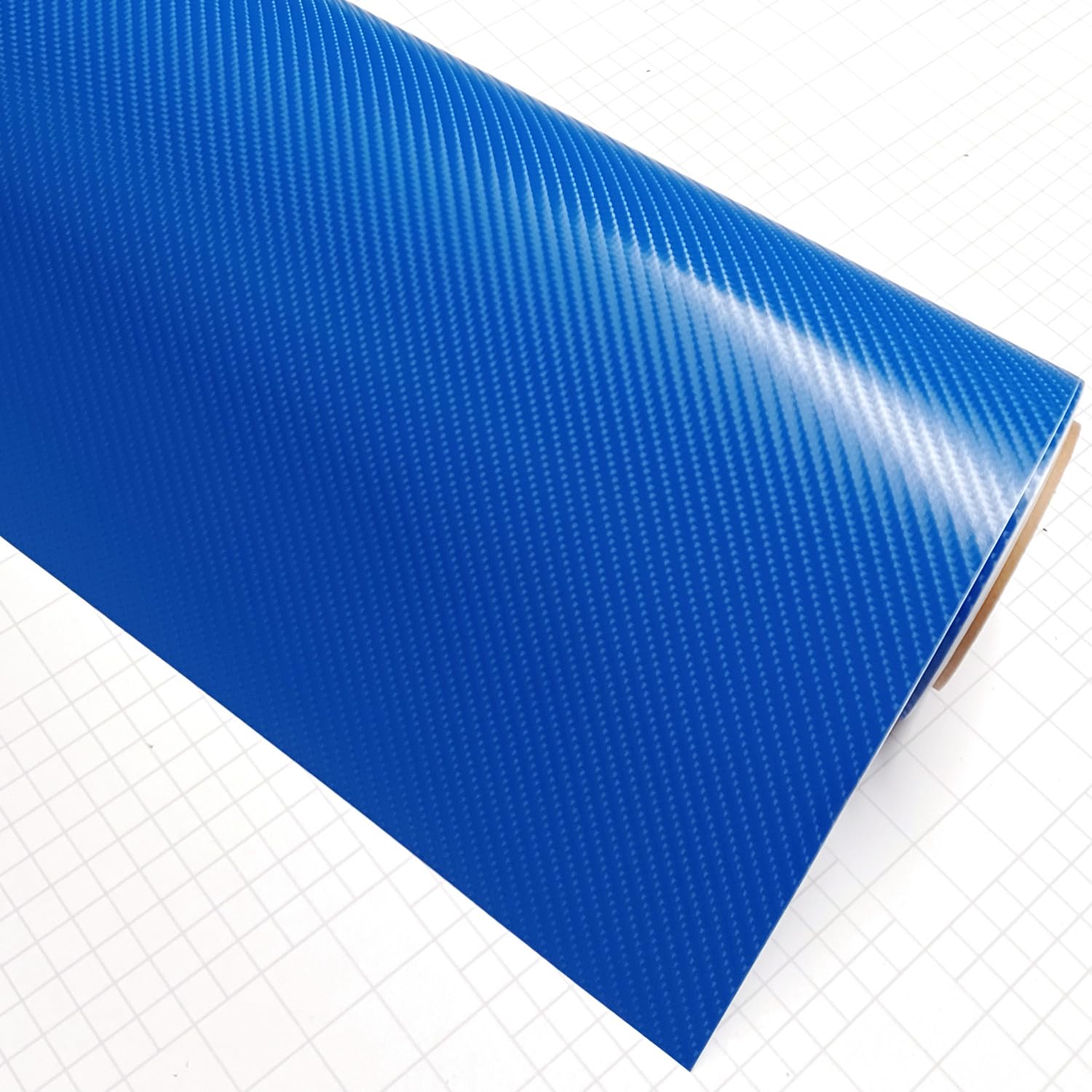 4D Blue Carbon Fiber Vinyl Wrap Sticker - Air Release Anti-Wrinkle Self-Adhesive Film (12