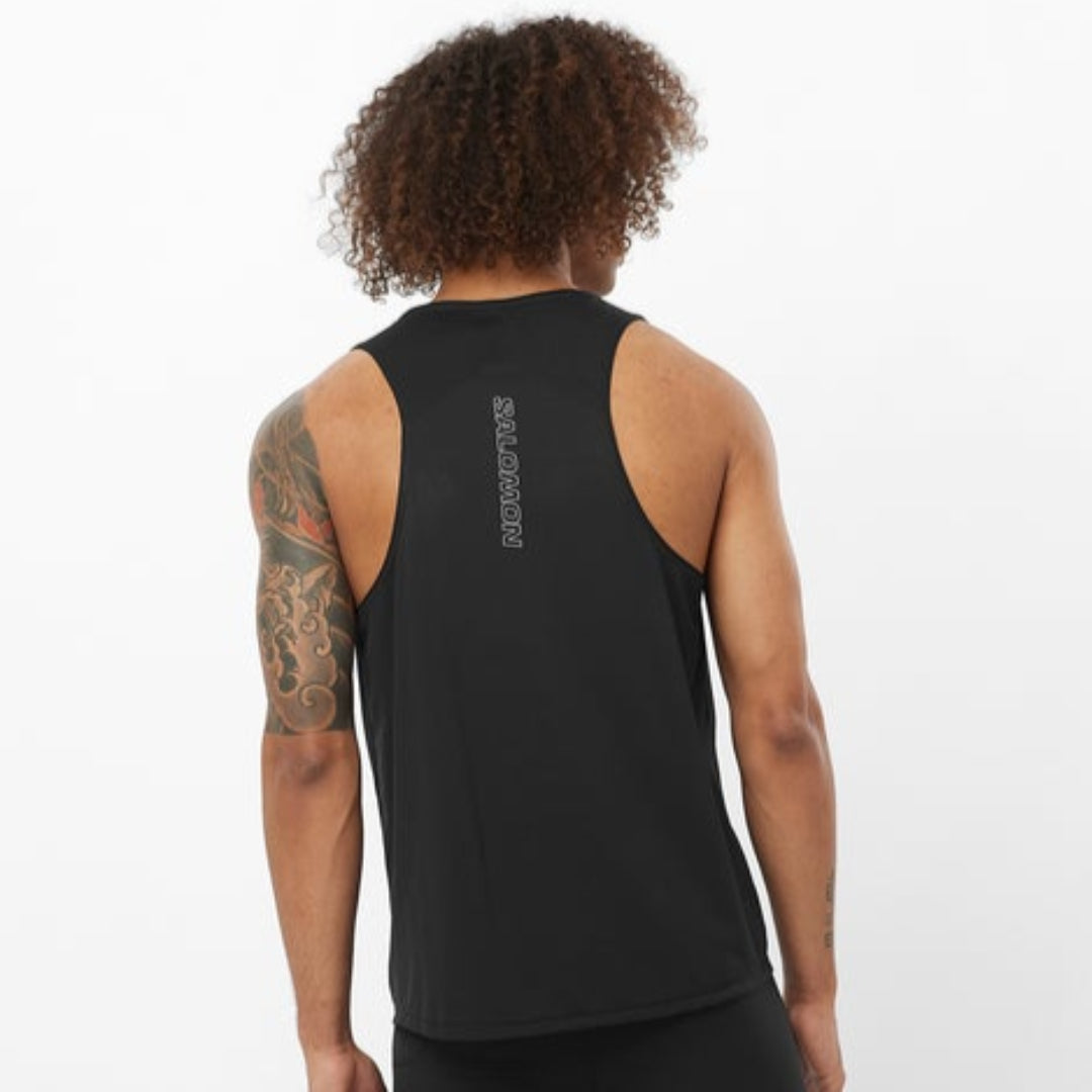 Salomon Men's Sense Aero Singlet - Lightweight Running Shirt for Men - Breathable Quick-Dry Athletic Top - Trail Running & Marathon Training Gear (LC2319600)