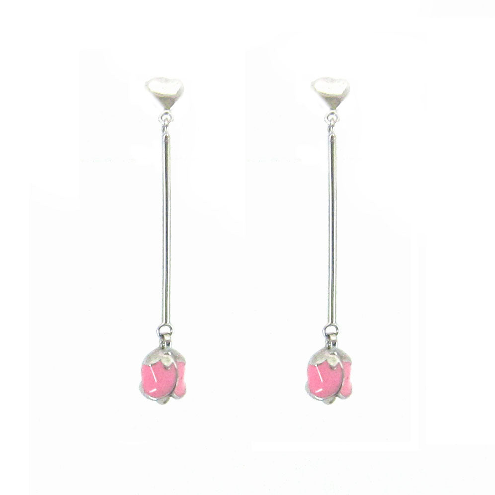 925 Sterling Silver Enamel Flower Earrings for Women - Handmade Dainty Floral Stud Earrings - Perfect Gift for Birthday, Anniversary & Valentine's Day