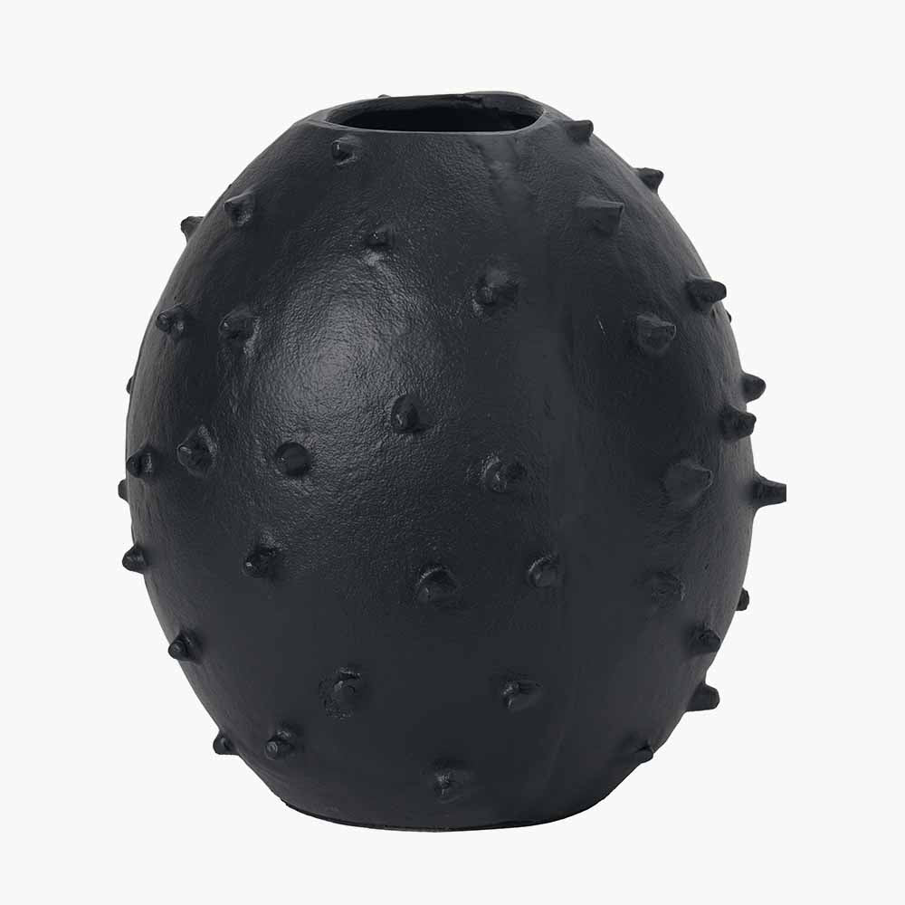 Elegant Black Metal Vase with Decorative Bobbles - Modern Home Decor for Living Room, Dining Table & Wedding Centerpieces