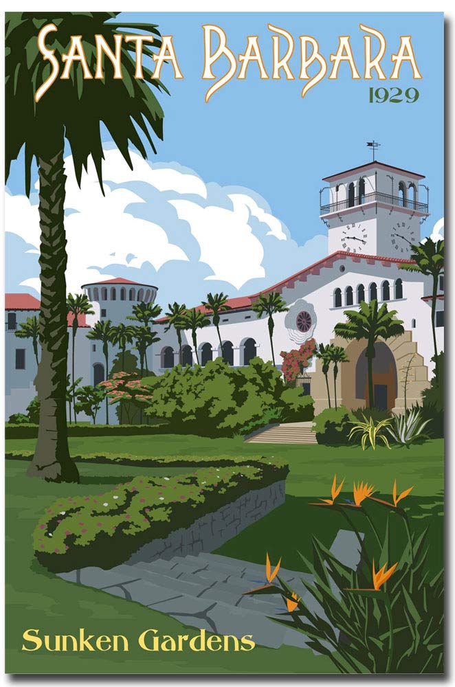 Santa Barbara Sunken Gardens Travel Souvenir Fridge Magnet - 2.5