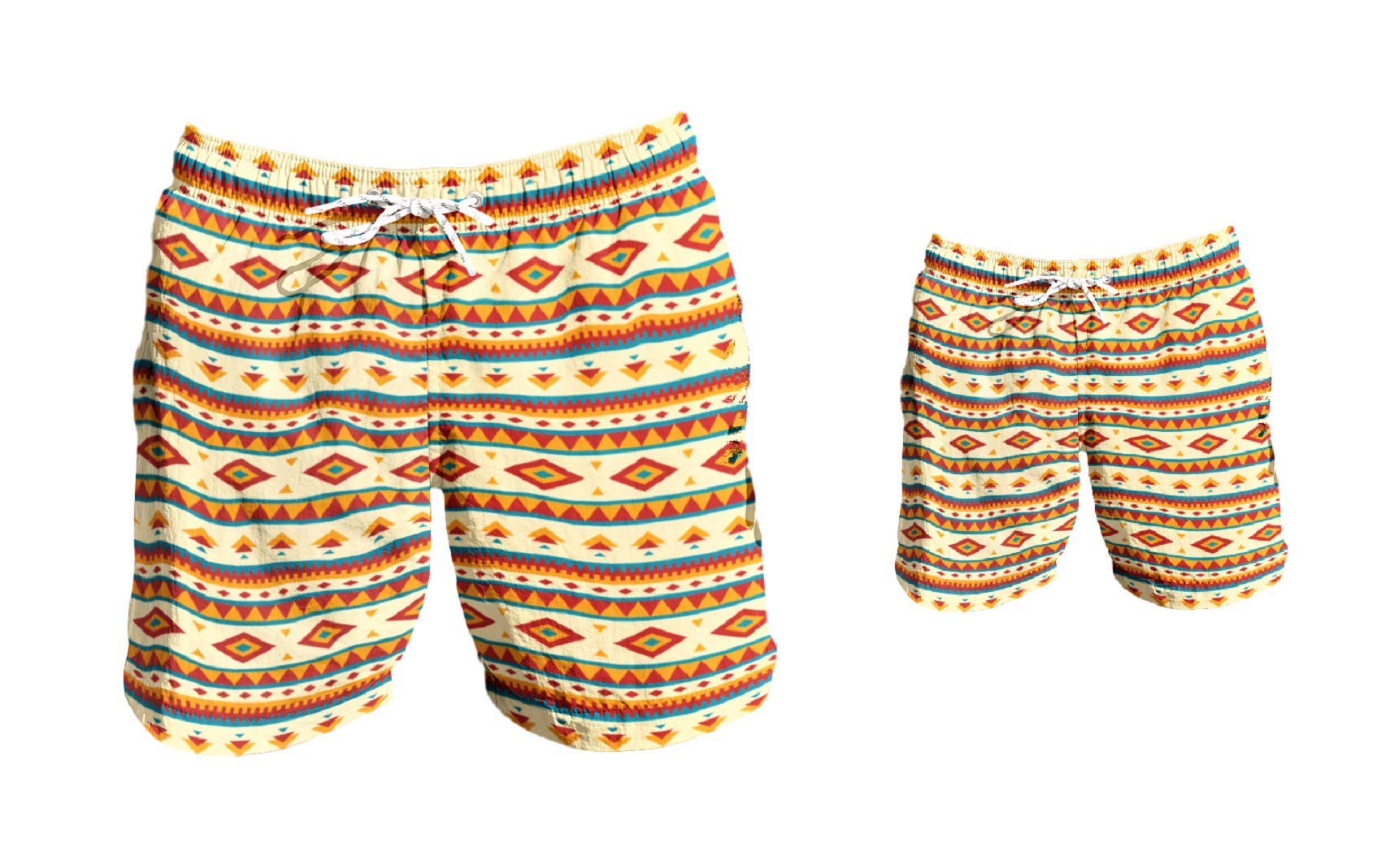Father and Son Matching Swim Trunks - Quick Dry Swim Shorts for Men & Boys - Beach, Pool, Vacation Family Outfits