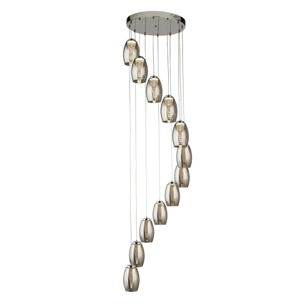 Chrome Metal & Smoked Glass