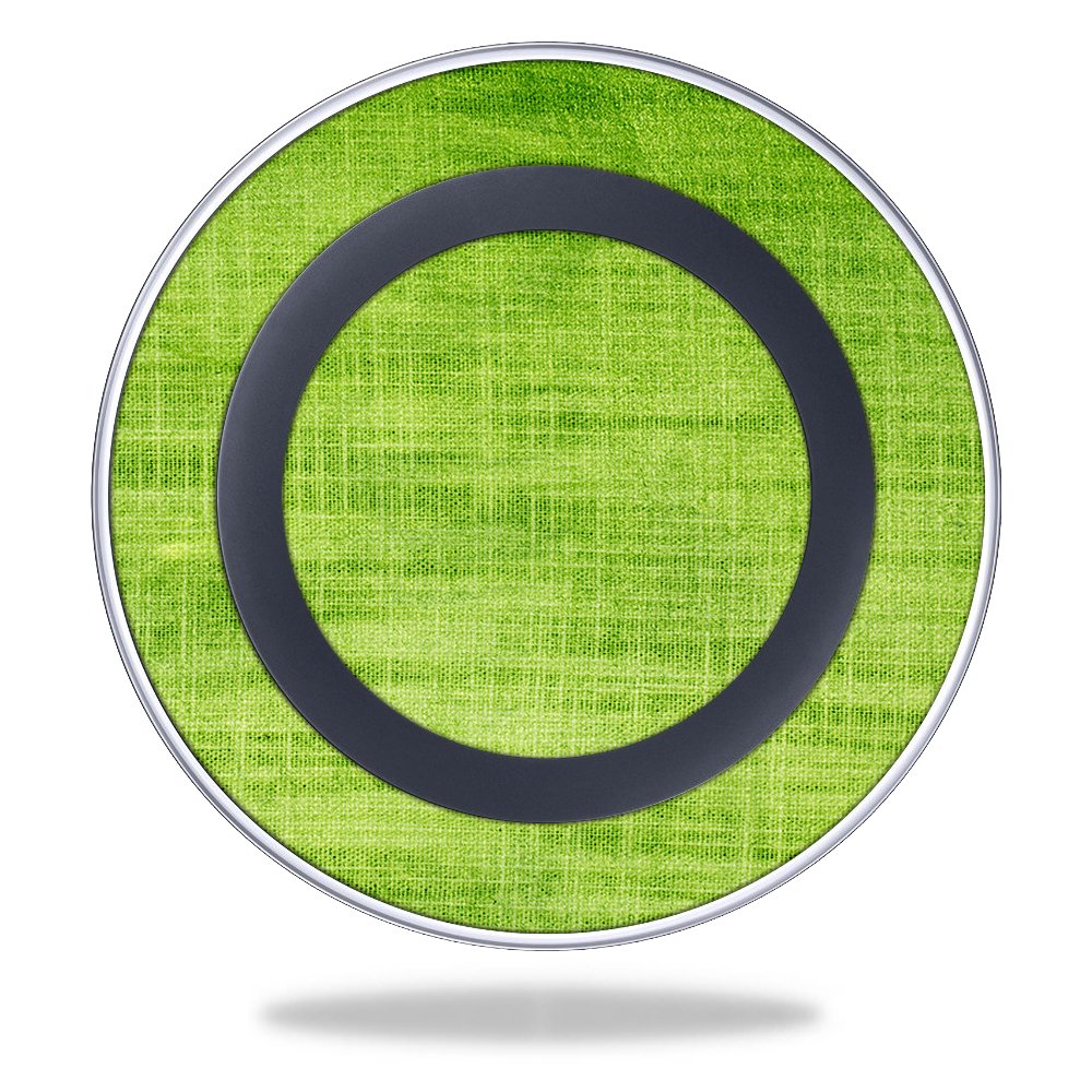 MightySkins Samsung Wireless Charger Skin Wrap - Green Fabric Design Protective Cover Sticker | Compatible with Samsung Wireless Charging Pad | Perfect for Home, Office & Travel Use