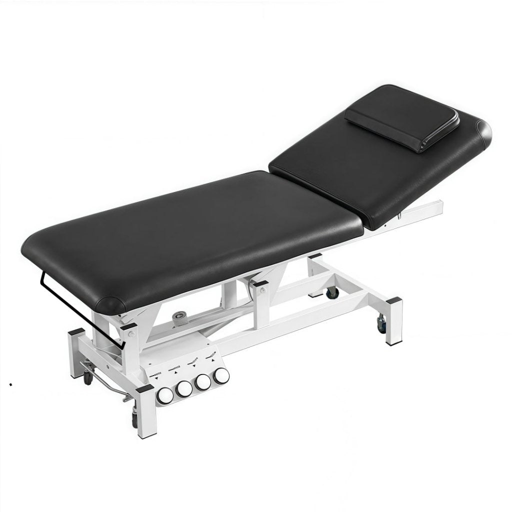 Greenlife Thomas I 2 Motor Electric Massage Table with 4 Wheels - Adjustable Height Professional Massage Bed with Foot Pedal & Paper Roll Holder - Perfect for Spa, Chiropractic & Physical Therapy Clinics