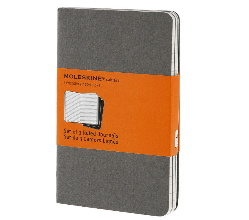 Premium Moleskine Ruled Cahier Journal Set - 3 Pack with Durable Cardboard Cover for Note Taking, Sketching & Daily Planning | Perfect for Students, Artists & Professionals