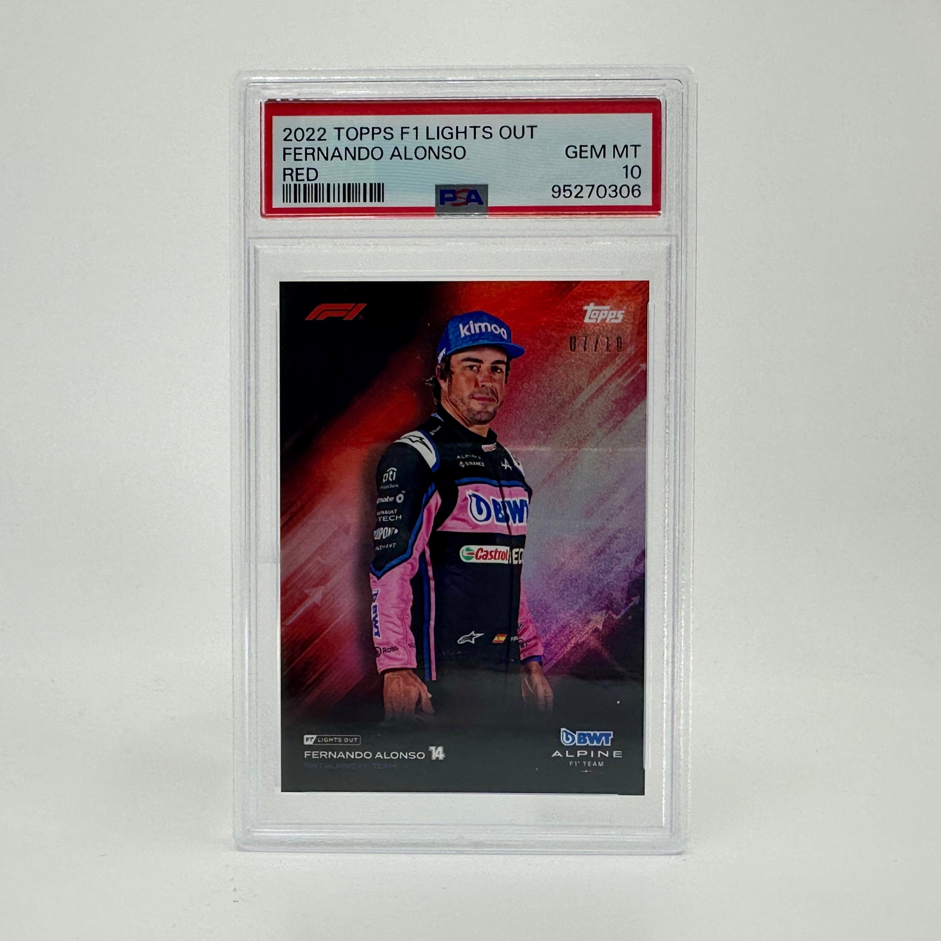 PSA 10 Graded 2007 Topps Fernando Alonso Red Parallel - Rare F1 Racing Card for Collectors & Sports Memorabilia Enthusiasts (Perfect for Display, Investment & Trading)