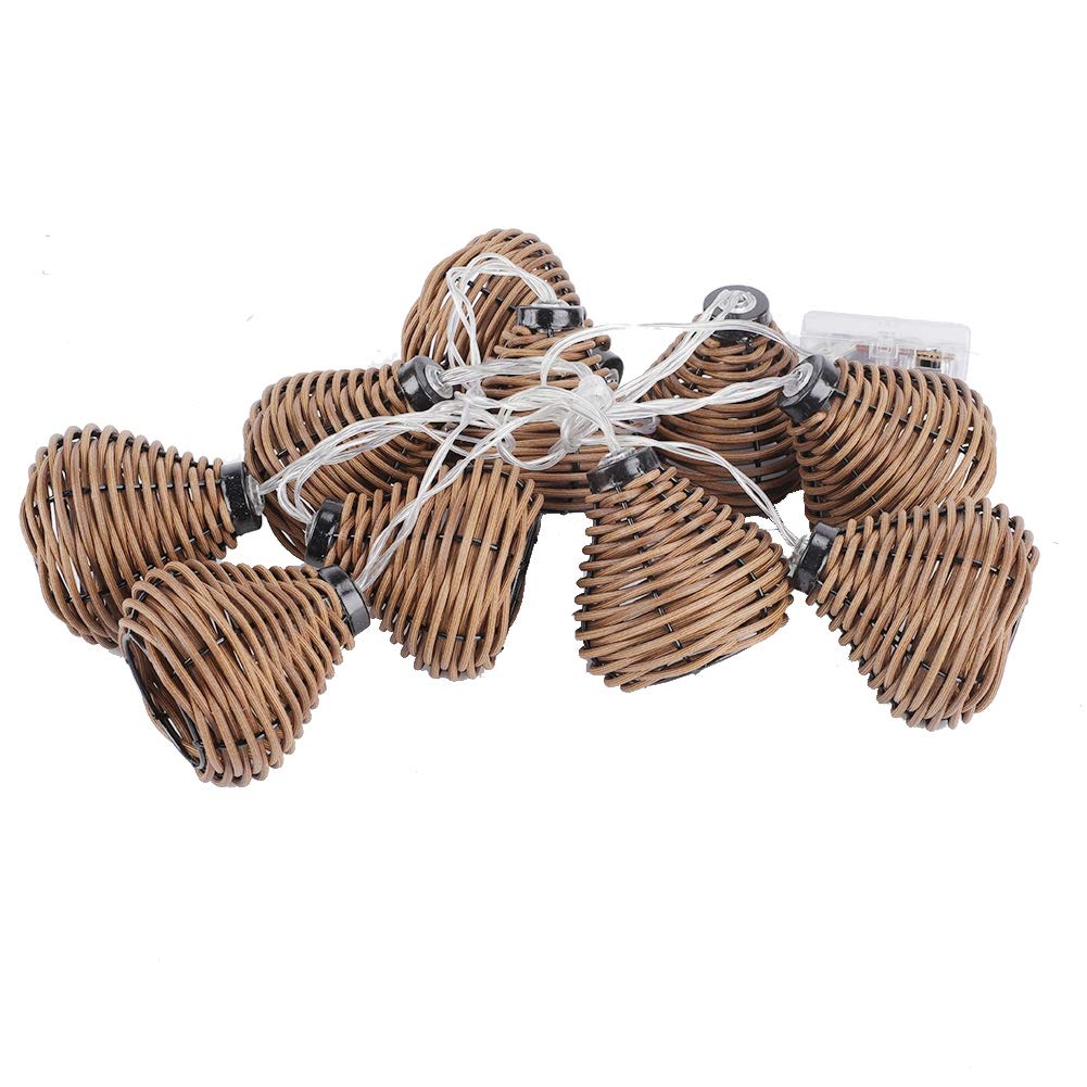 10Pcs LED Rattan Ball String Lights - Waterproof Fairy Lights for Wedding, Bedroom, Christmas Party & Home Decoration | Indoor Outdoor Use for Garden, Patio, Backyard