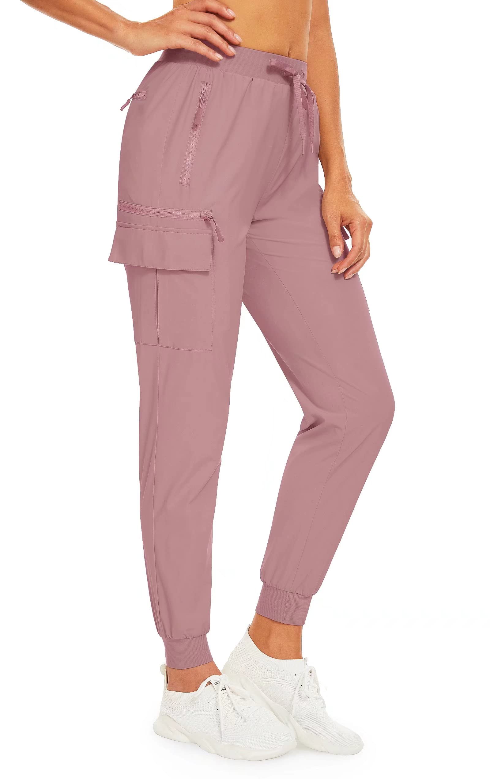 MAGCOMSEN Women's Hiking Cargo Joggers - 6 Pocket Quick Dry Lightweight Sweatpants for Running, Gym, Yoga & Outdoor Activities | Perfect for Workouts, Travel & Adventure