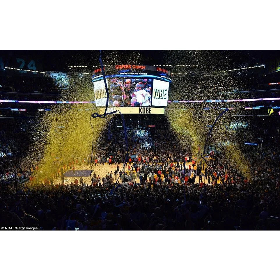 Kobe Bryant Autographed Lakers Final Game Used Confetti Framed Memorabilia #D 1/1 with UDA COA - Perfect for NBA Collectors, Sports Memorabilia Displays & Lakers Fan Gifts