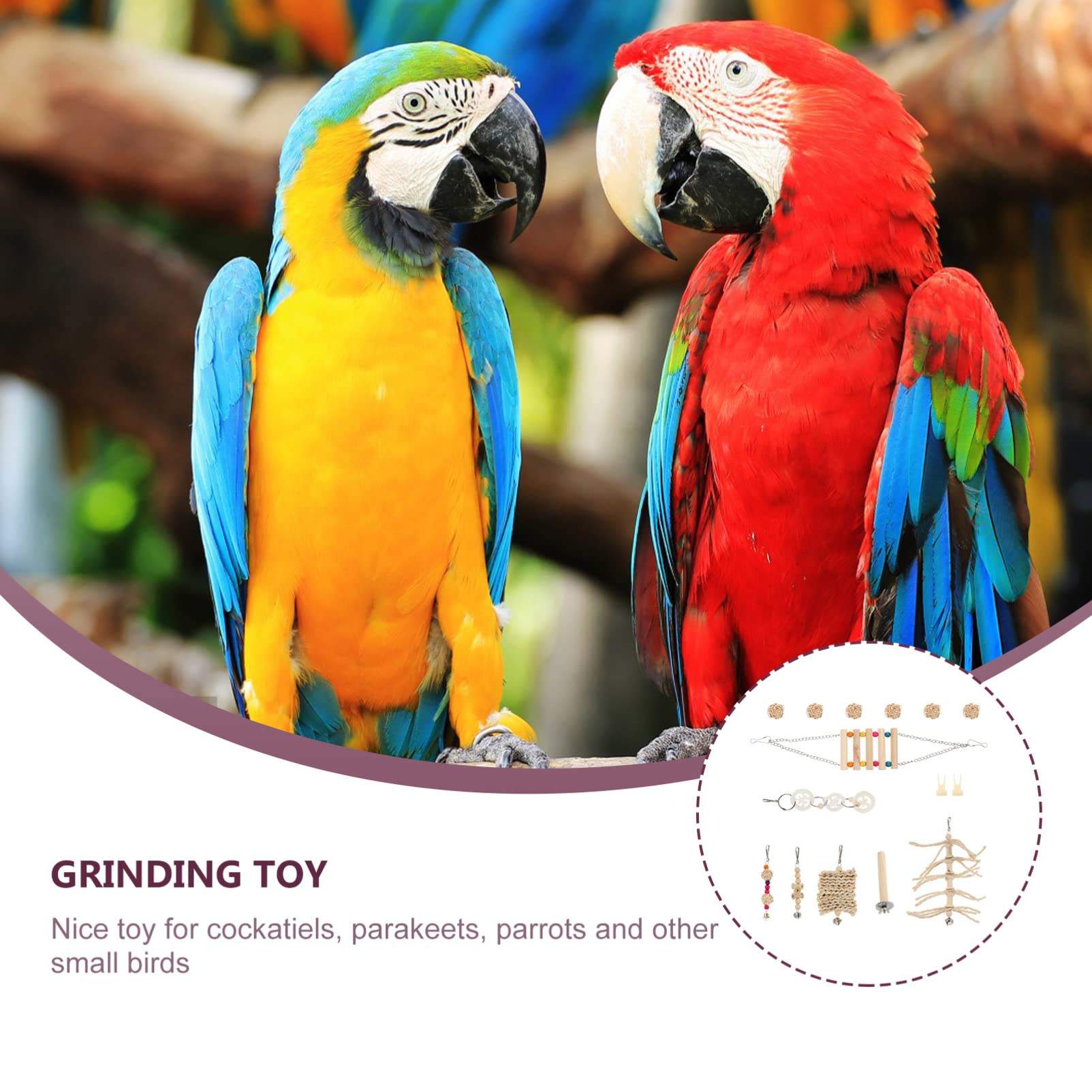 15pcs Bird Chew Toys for Parrots - Durable Biting & Playing Pet Supplies - Perfect for Small & Medium Birds to Relieve Stress & Boredom - Great for Cages, Play Gyms & Training