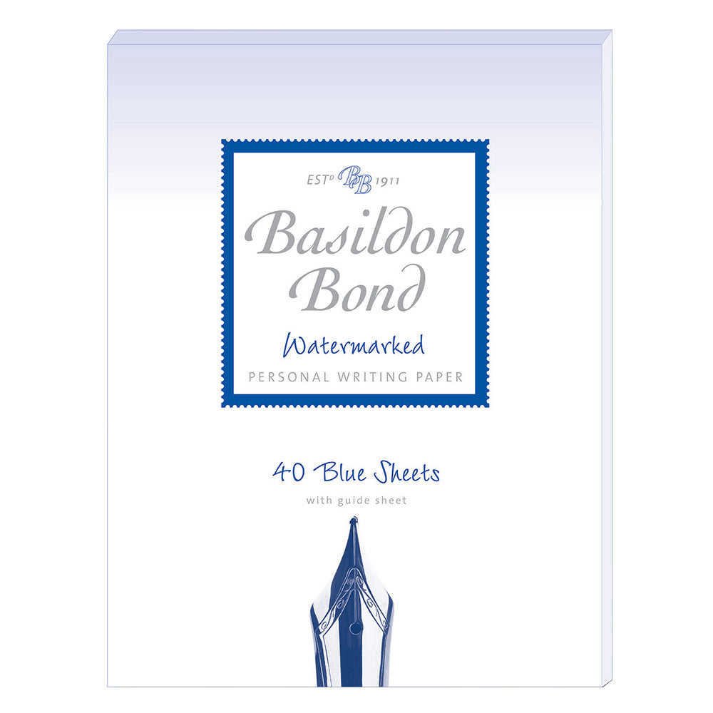 Premium Basildon Bond Writing Paper - 40 Sheets, 90gsm, Elegant Blue - Perfect for Letters, Invitations & Formal Correspondence