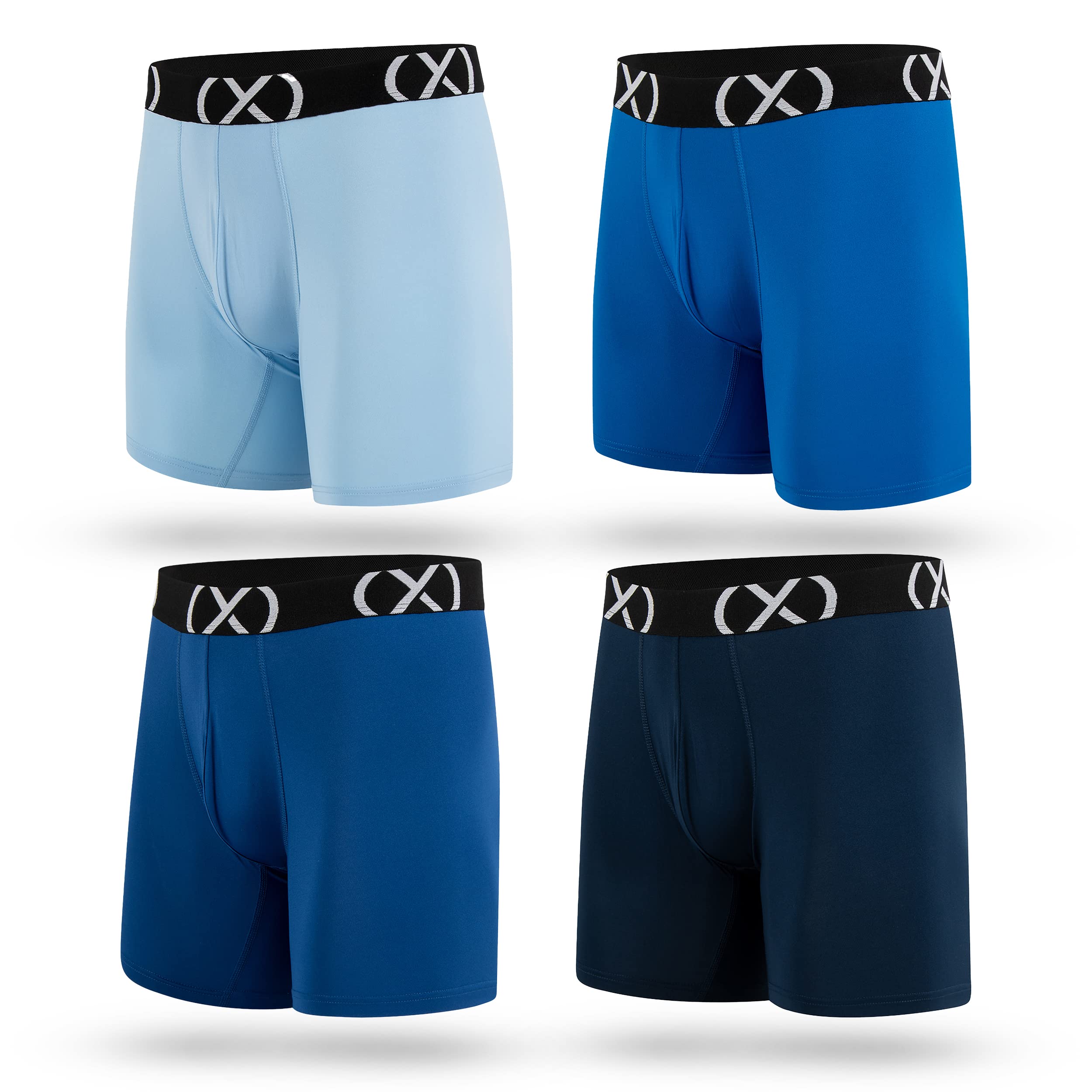 2(X)IST Men's Underwear Boxer Briefs 4-Pack - Breathable, Comfortable & Stretchable Cotton Boxers for Everyday Wear - Perfect for Workout, Office & Casual Use