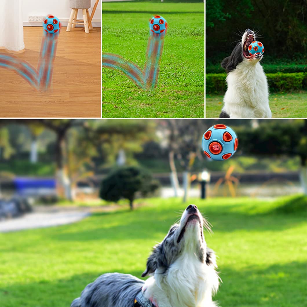 LED Flashing Interactive Dog Ball - Durable Chew Toy for Small, Medium & Large Dogs - Blue & Orange Roly Light Up Ball for Playtime & Training - Perfect for Indoor & Outdoor Fun