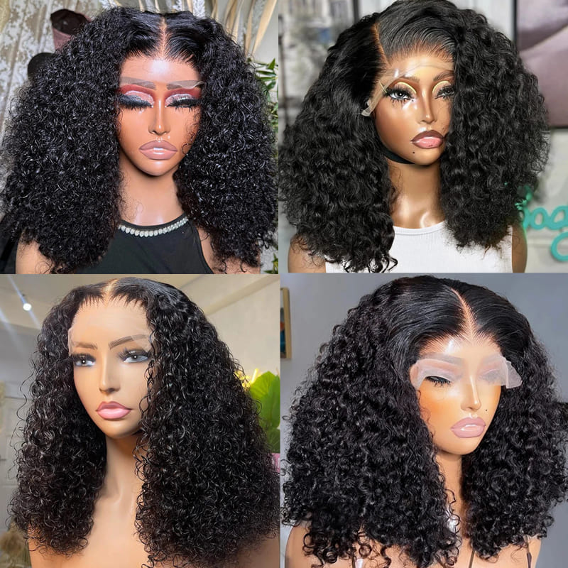 Eullair Short Curly Glueless Bob Wig | Lace Front Human Hair Wigs | Straight & Body Wave Lace Frontal Wig for Women | Perfect for Daily Wear, Cosplay & Special Occasions