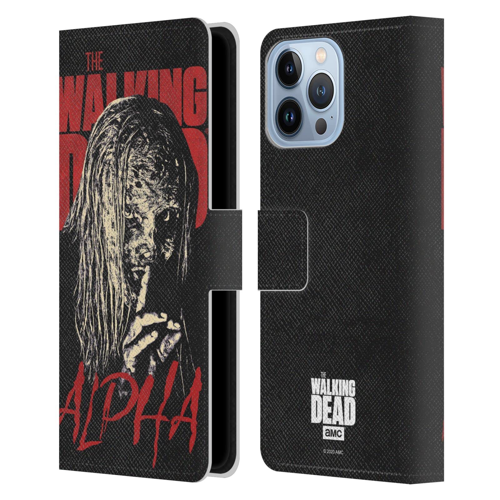 Official AMC The Walking Dead Alpha Season 10 iPhone 13 Pro Max Leather Wallet Case - Licensed Character Portraits Book Cover | Perfect for Walking Dead Fans, Comic Con & Themed Parties