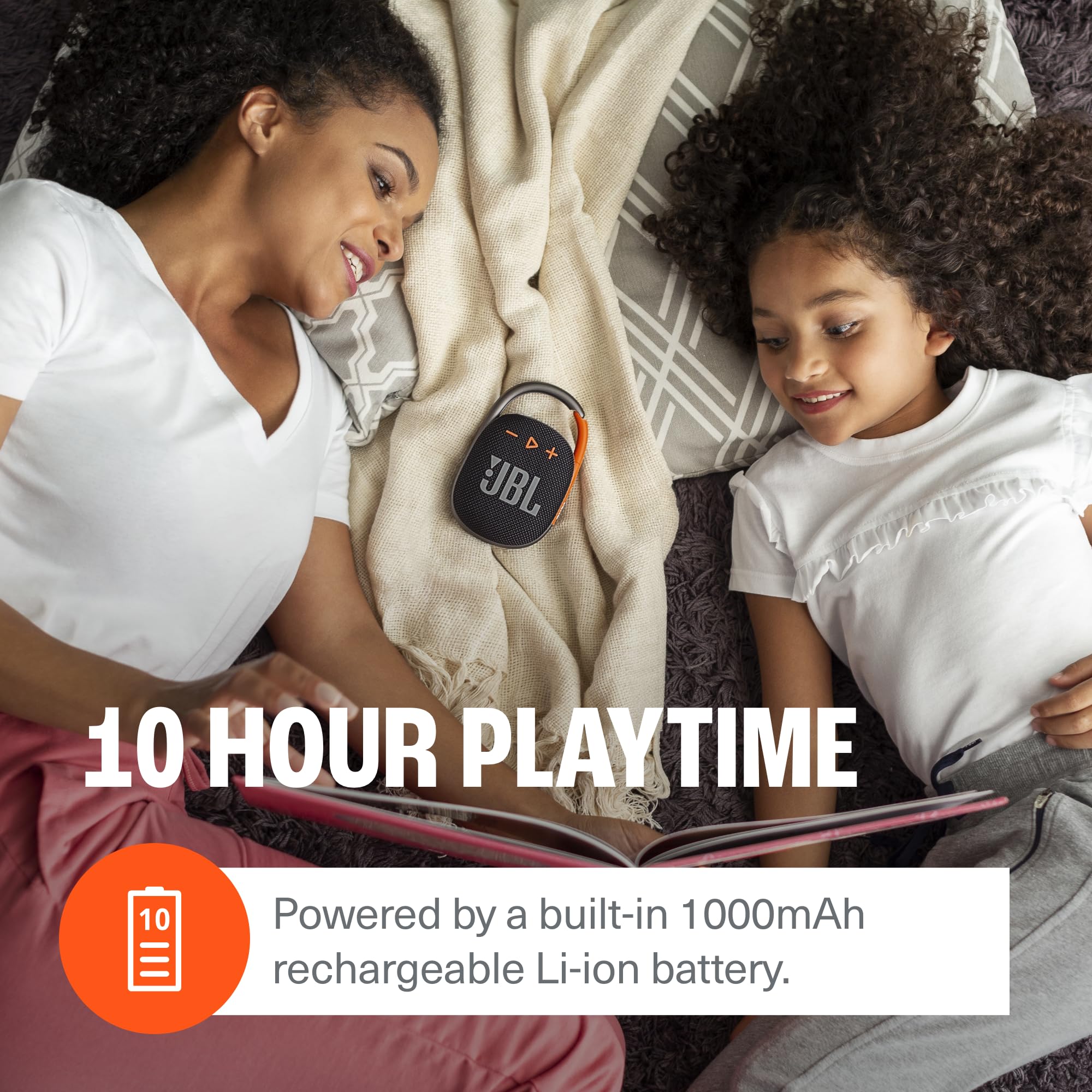 JBL Clip 4 Waterproof Portable Bluetooth Speaker with 10 Hours Playtime - Bundle Includes Shockproof Hardshell Case - Perfect for Outdoor Adventures, Beach, Hiking & Travel (Black)
