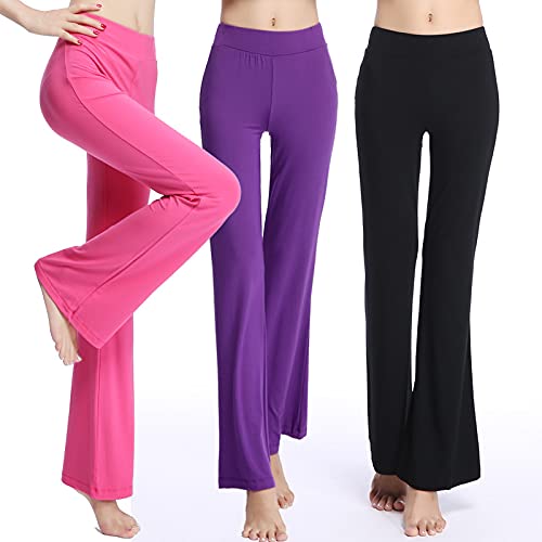 Women's High Waisted Bootcut Yoga Pants - Stretchy & Comfortable Bootleg Trousers for Workout, Lounge & Everyday Wear