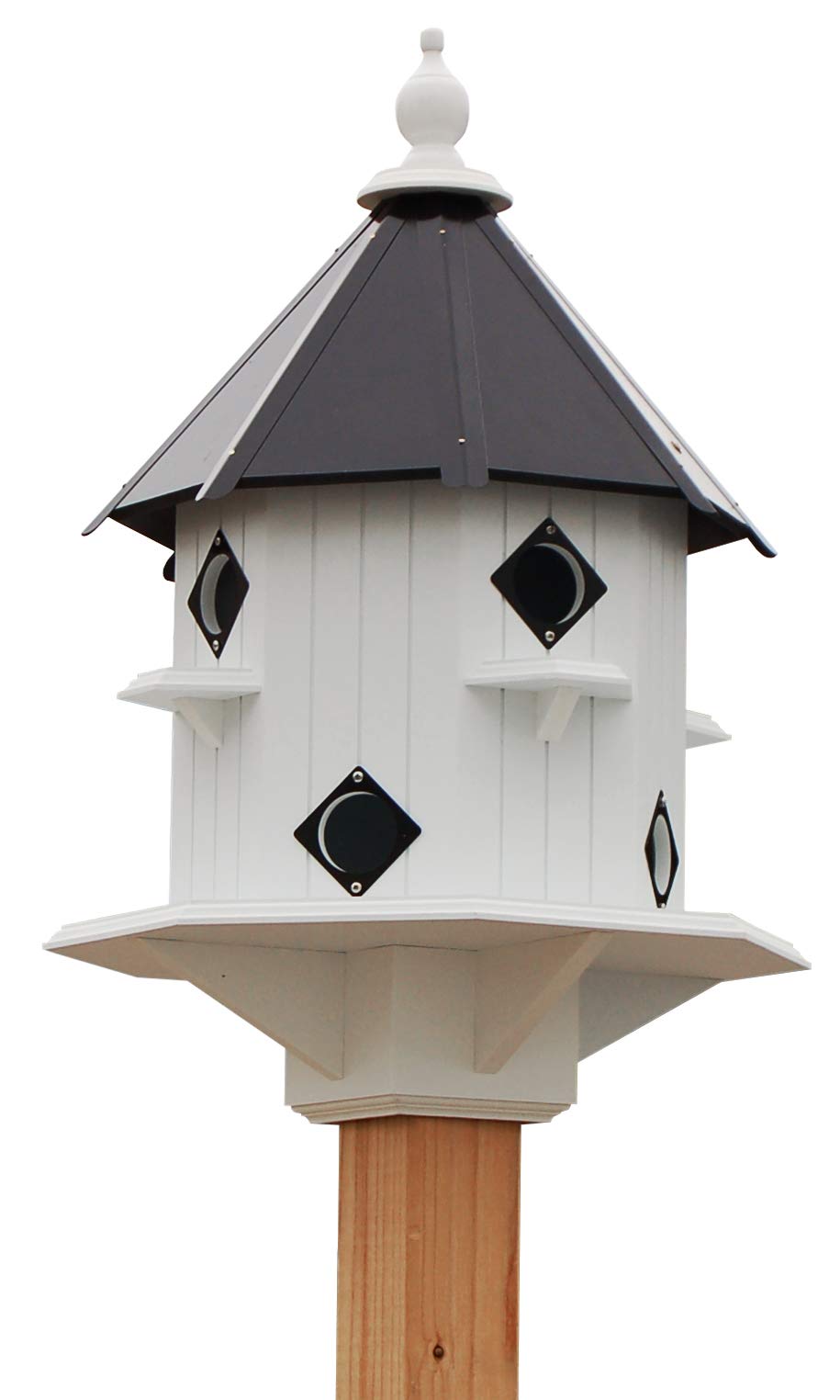 Premium Purple Martin Bird House with Black Roof - BestNest Martin Castle for Backyard & Garden - Durable Outdoor Decorative Birdhouse for Purple Martins | Perfect for Bird Watching & Nature Lovers