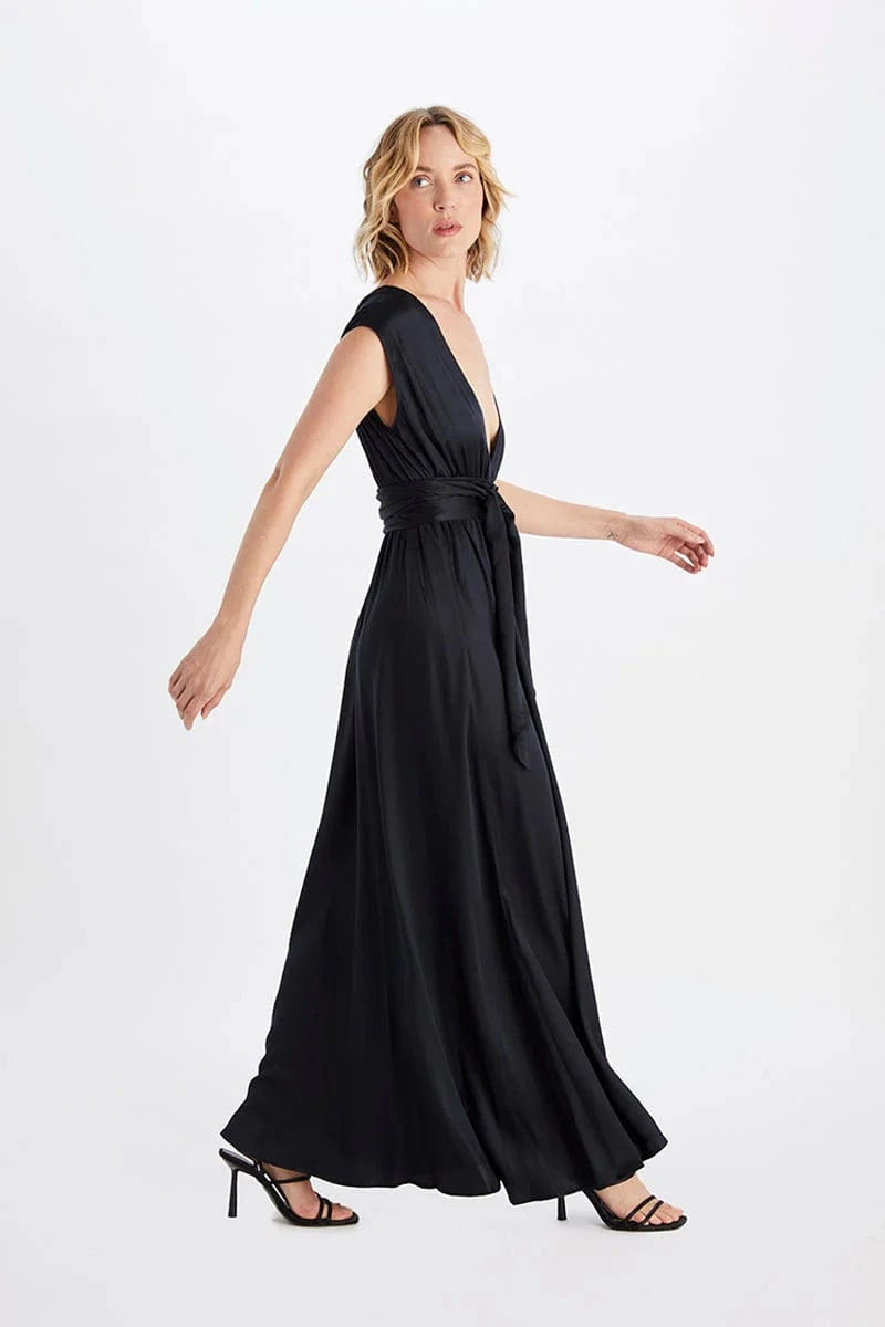 Grace TENCEL™ Modal Vegan Silk Nightgown - Soft Black Sleepwear for Women | Perfect for Lounge, Sleep & Spa Days