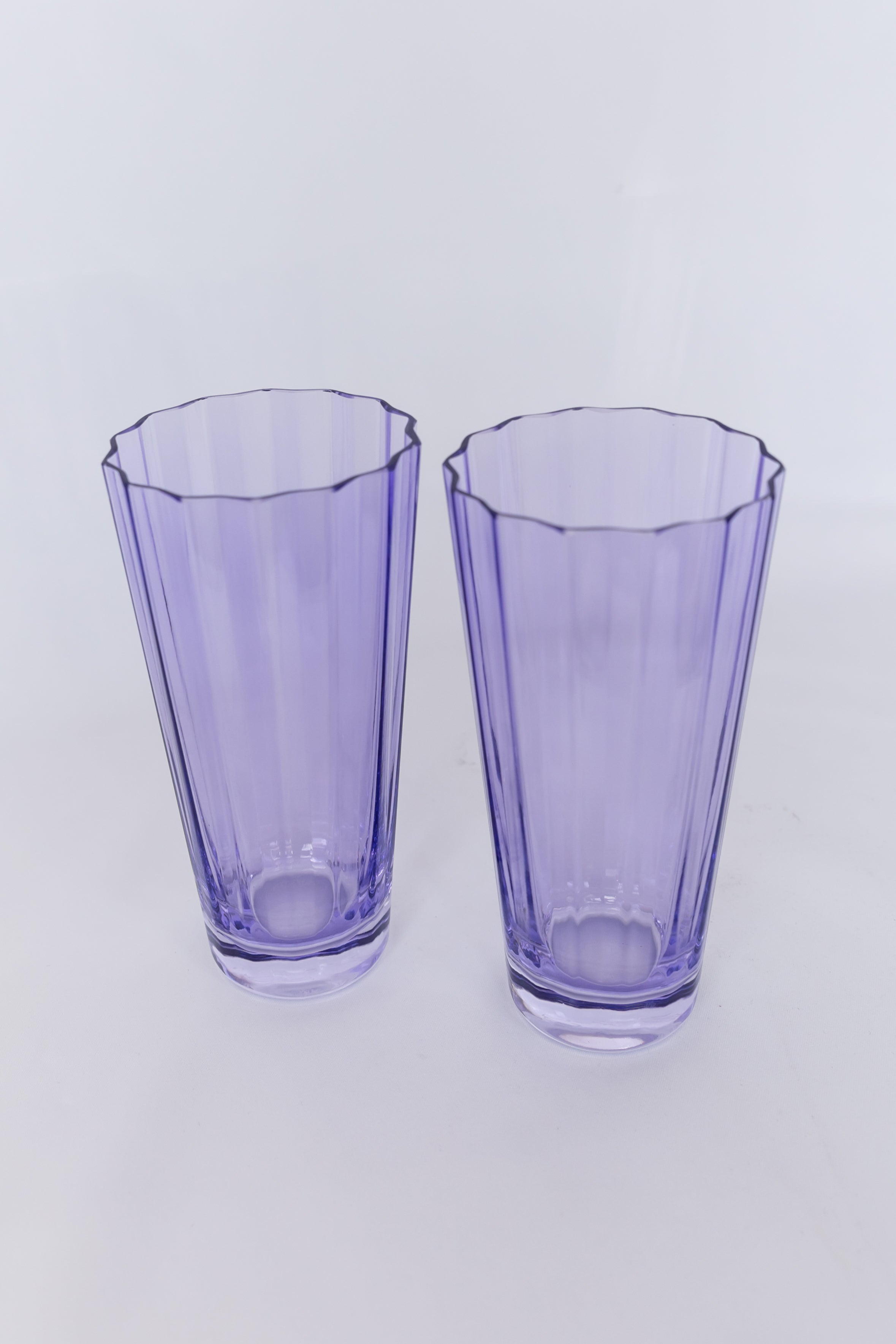 Estelle Colored Sunday Highball Glasses Set of 2 - Elegant Lavender Drinking Glasses for Cocktails, Juice & Iced Tea - Perfect for Home Bar, Parties & Gifts