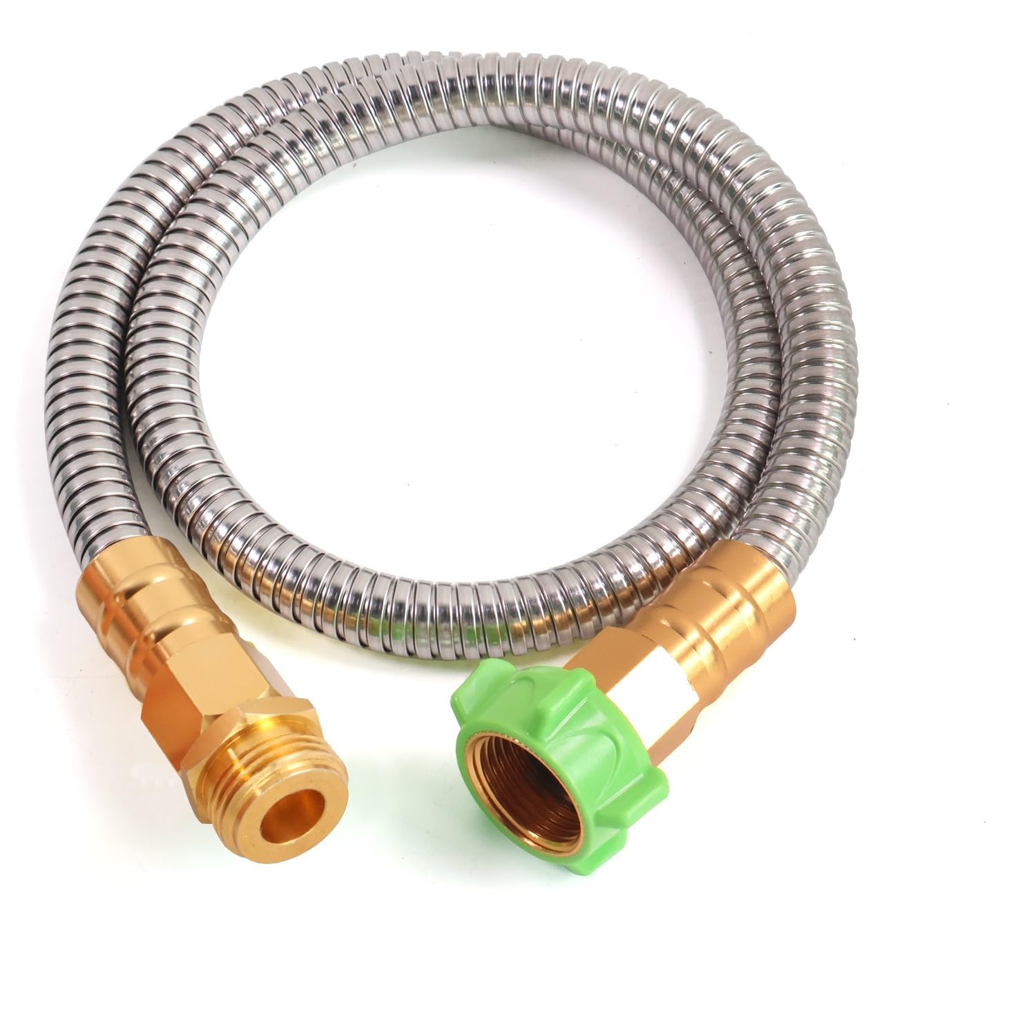 3FT Metal Short Garden Hose - Stainless Steel Lightweight Hose Extender for Outdoor Use, Small Water Hose Extension for Gardening, Washing Cars & Pets, and Outdoor Cleaning